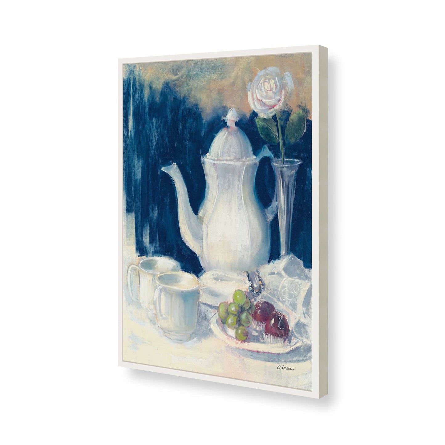 [Color:Opaque White], Picture of art in a Opaque White frame of the corner