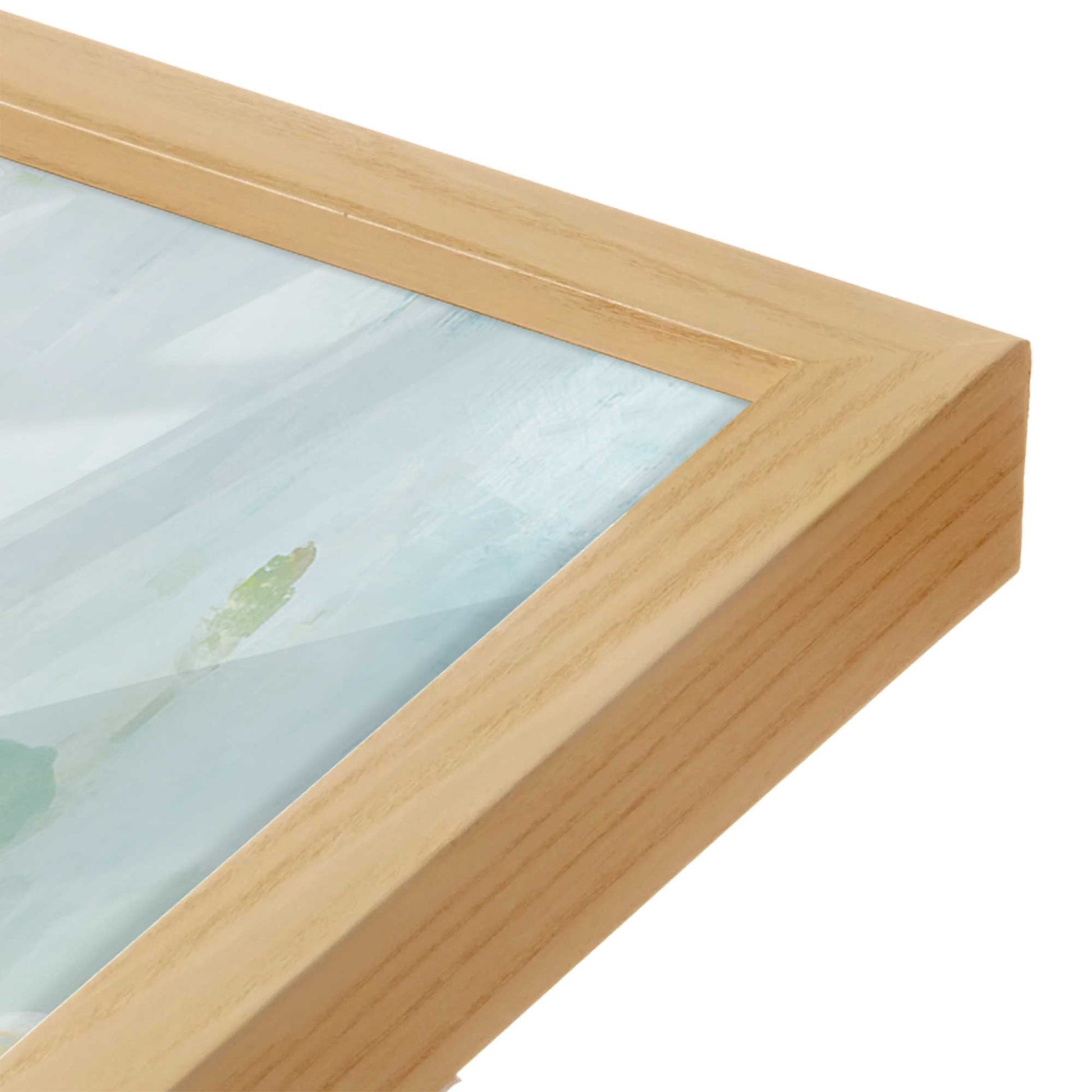 [Color:American Maple], Picture of art in a American Maple frame at an angle