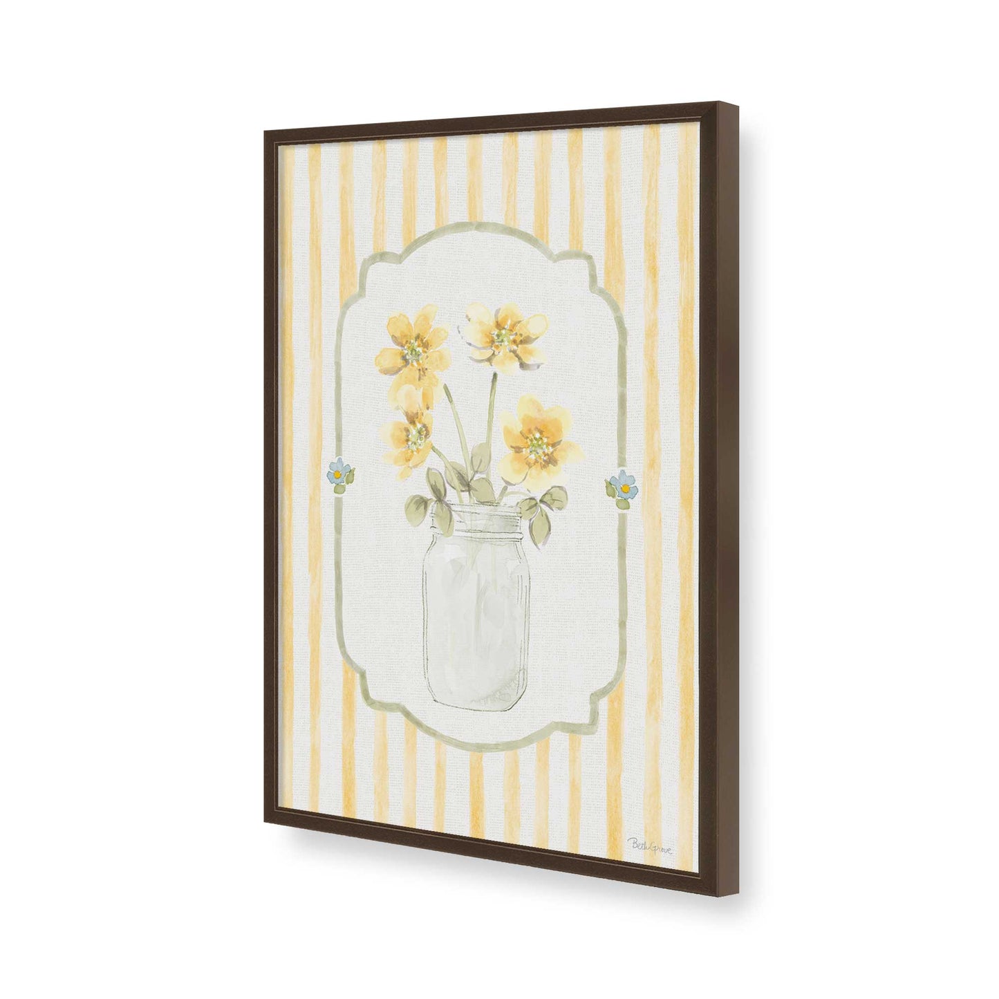 [Color:Brown], Picture of art in a Brown frame of the corner