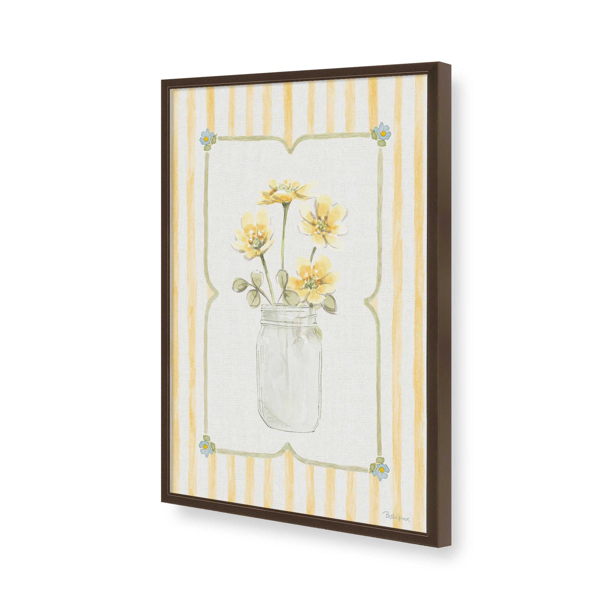 [Color:Brown], Picture of art in a Brown frame of the corner