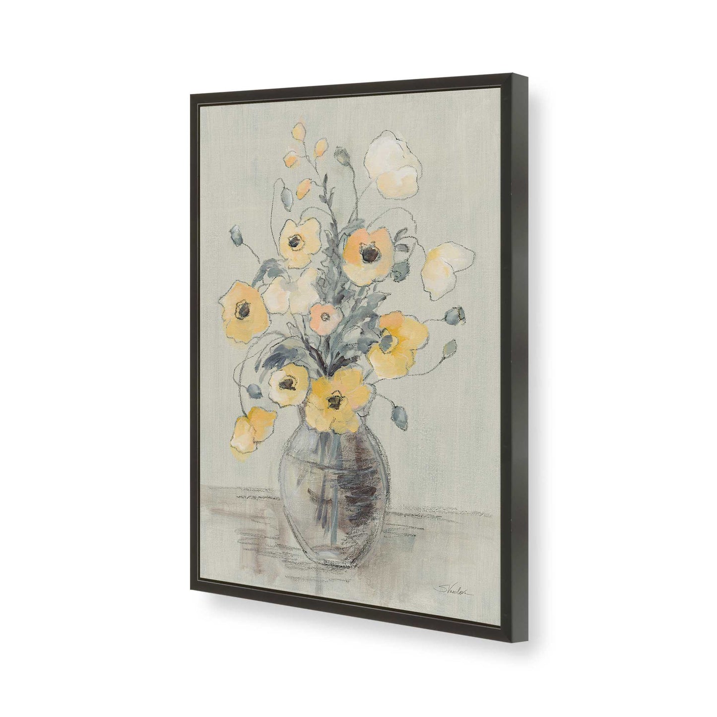 [Color:Satin Black], Picture of art in a Satin Black frame of the corner