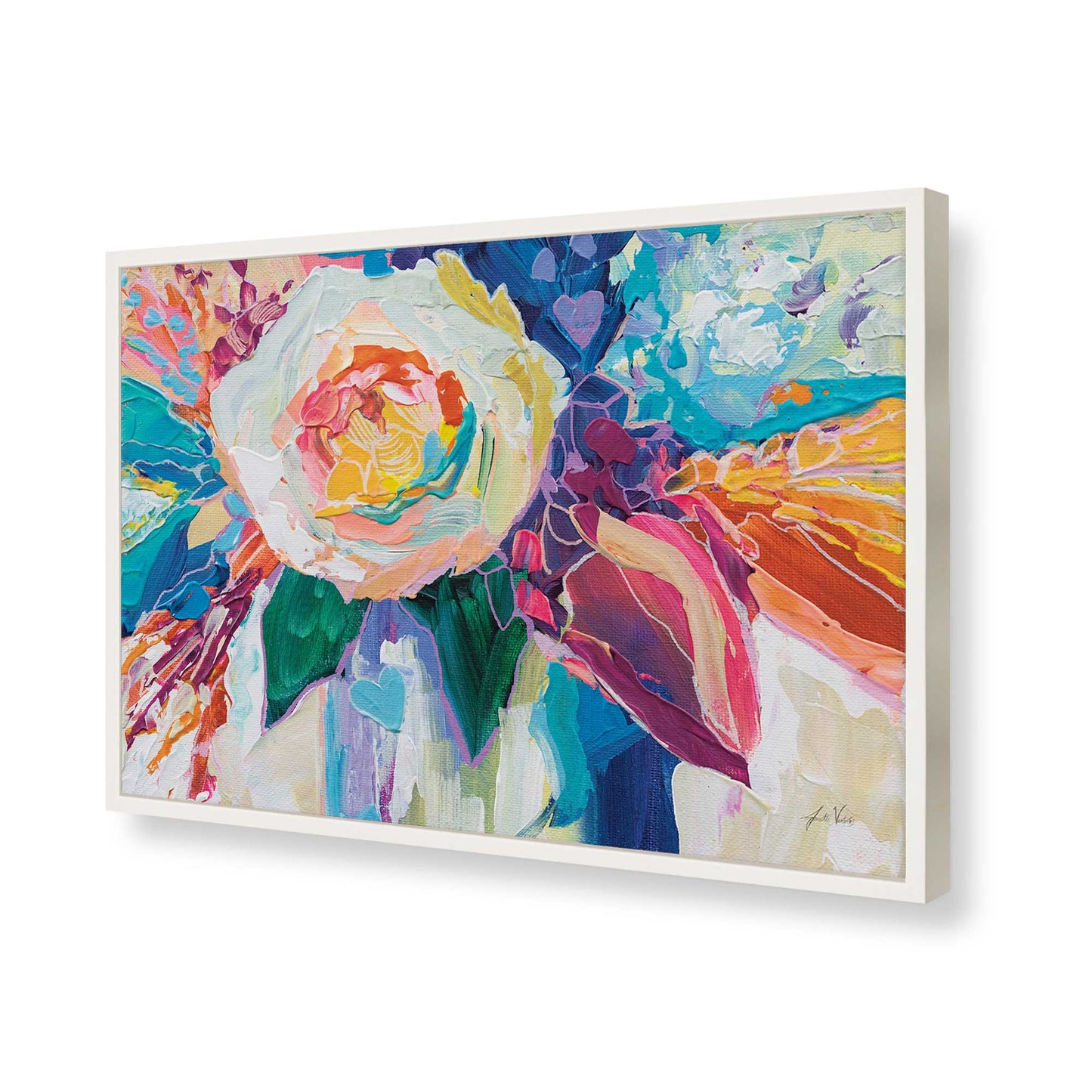 [Color:Opaque White], Picture of art in a Opaque White frame of the corner