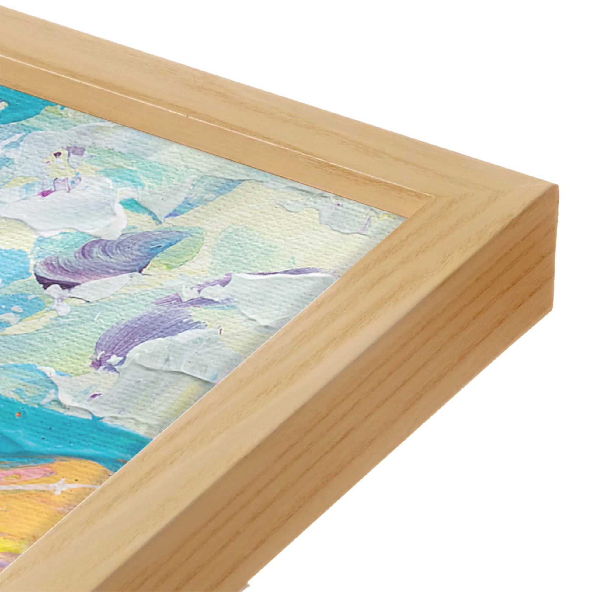 [Color:American Maple], Picture of art in a American Maple frame at an angle