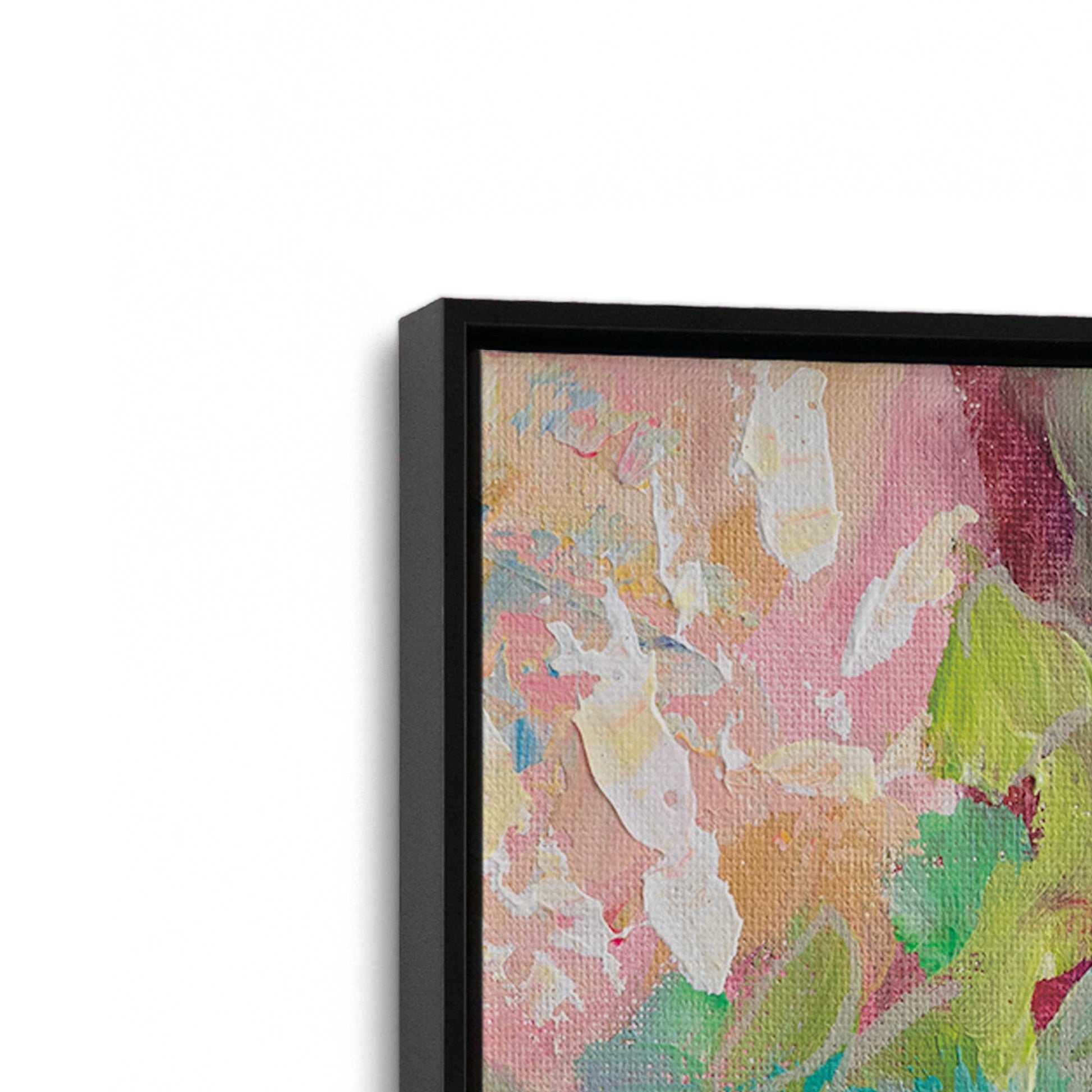 [Color:Satin Black], Picture of art in a Satin Black frame at an angle