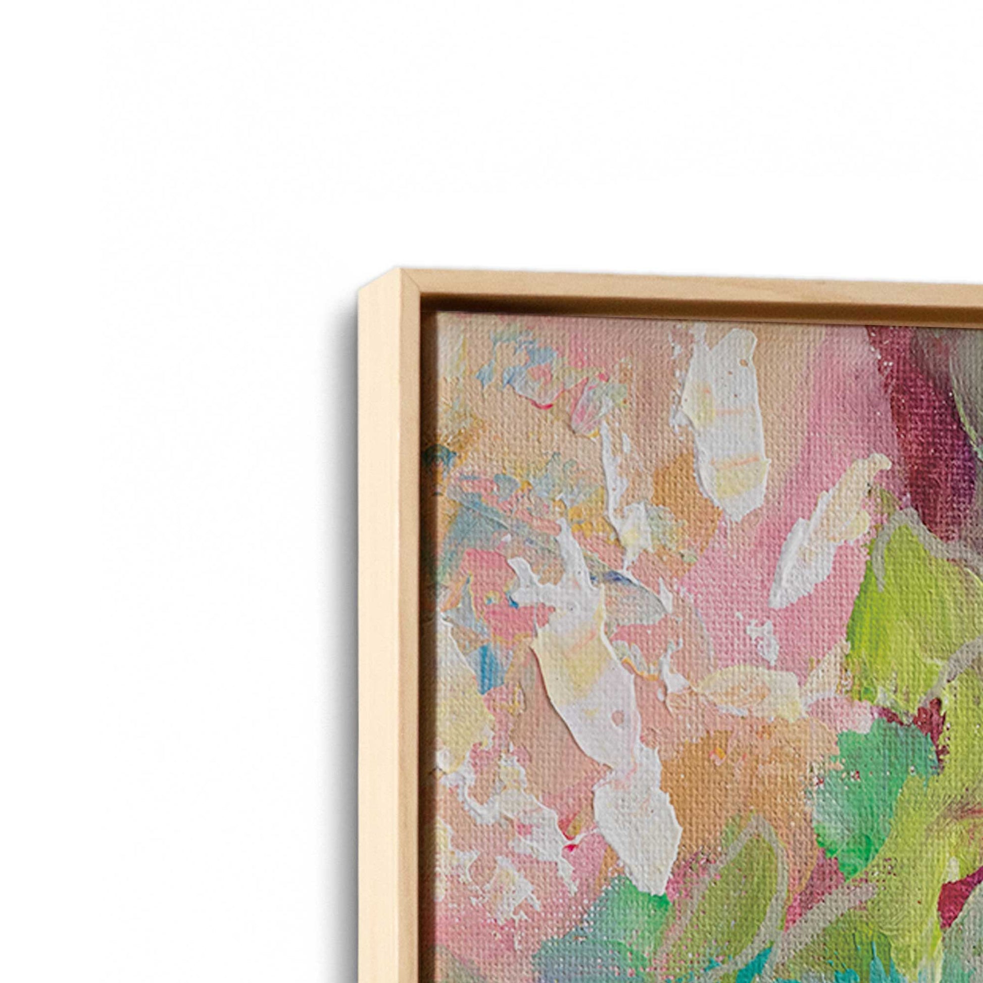 [Color:American Maple], Picture of art in a American Maple frame at an angle