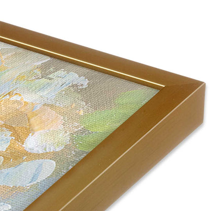 [Color:Polished Gold], Picture of art in a Polished Gold frame at an angle