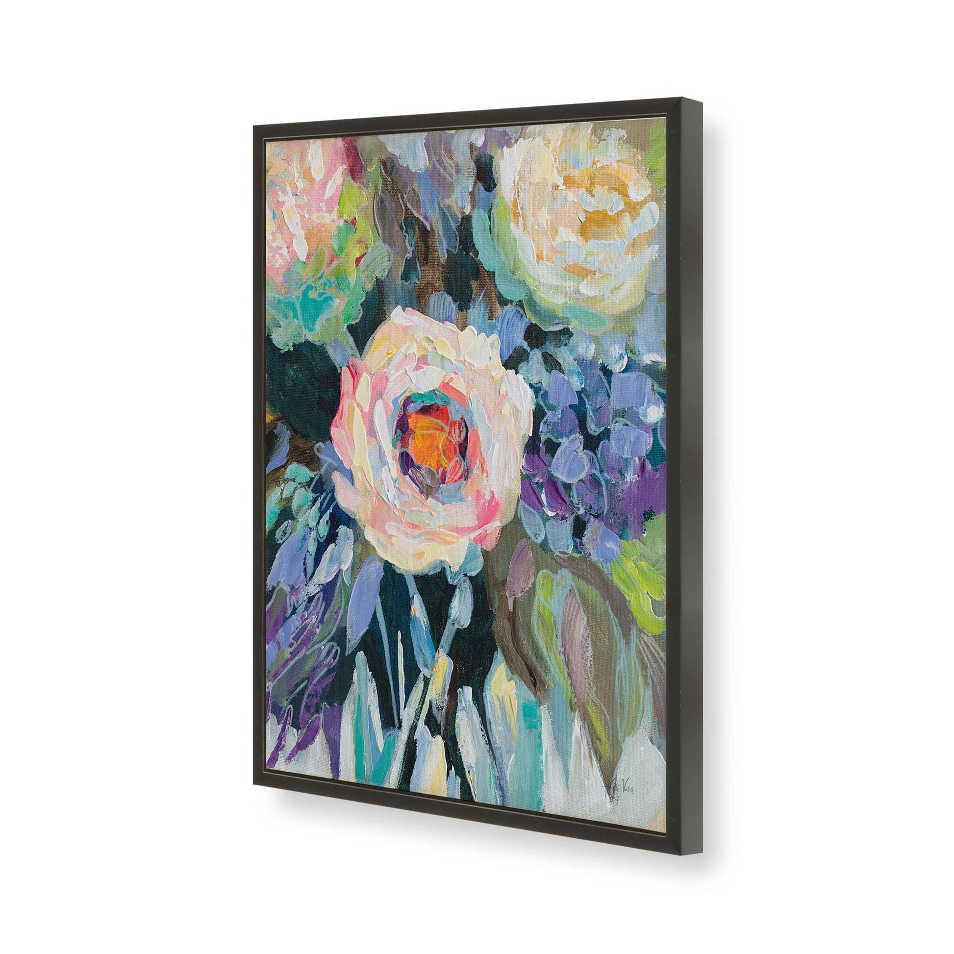 [Color:Satin Black], Picture of art in a Satin Black frame of the corner