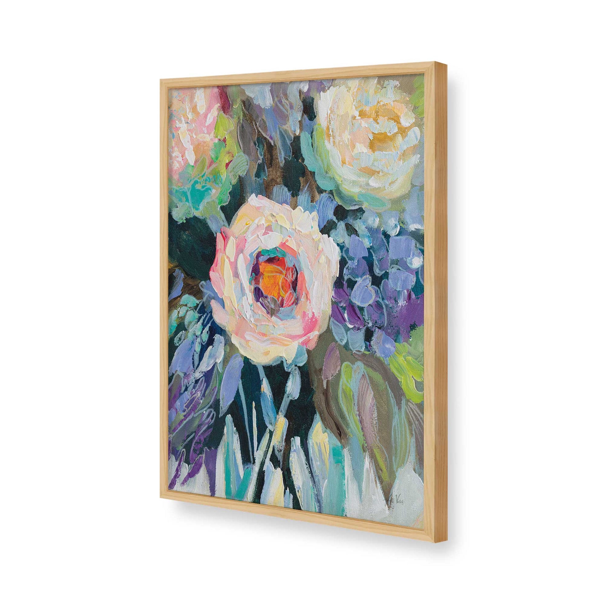 [Color:American Maple], Picture of art in a American Maple frame of the corner