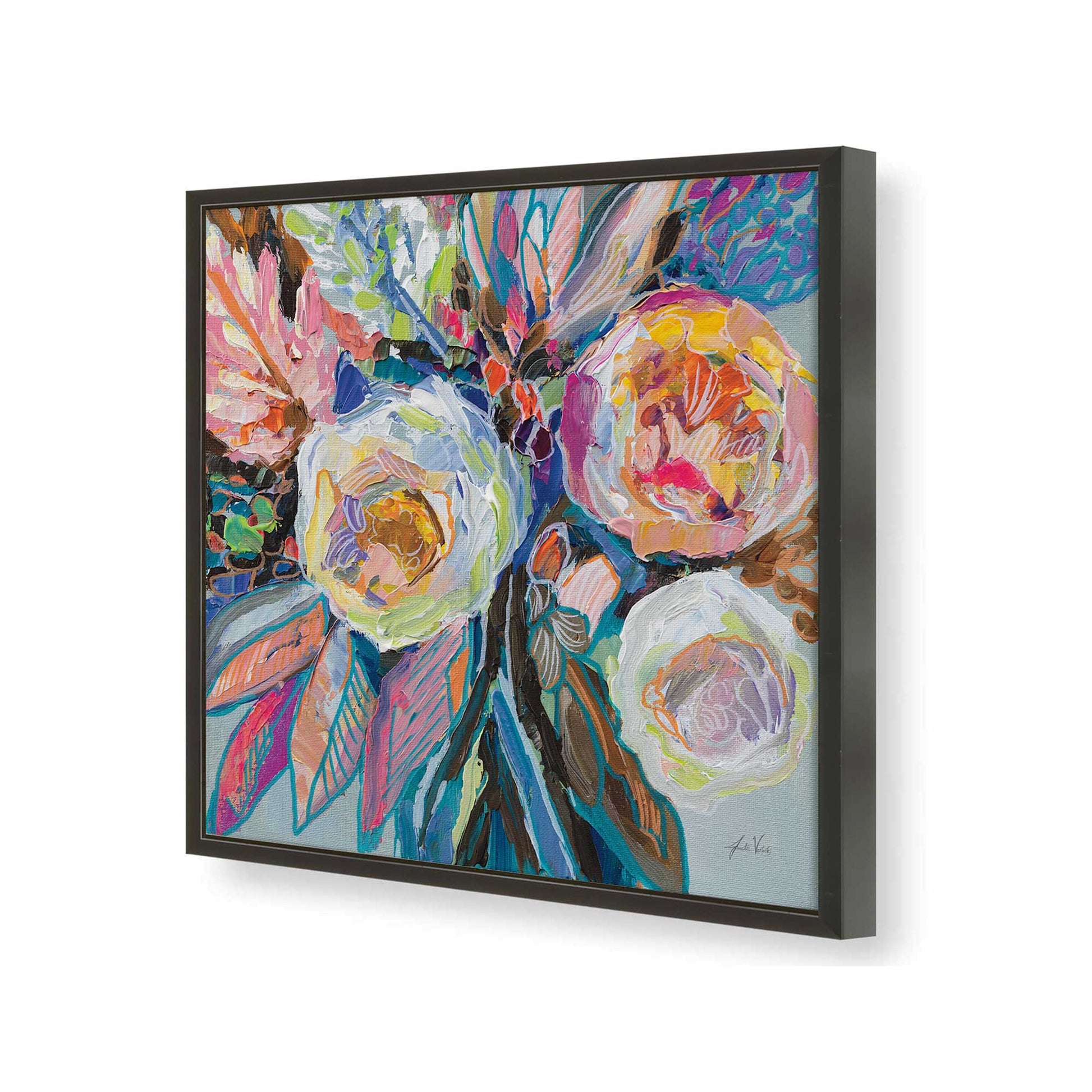 [Color:Satin Black], Picture of art in a Satin Black frame of the corner