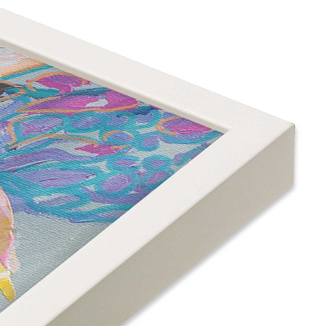 [Color:Opaque White], Picture of art in a Opaque White frame at an angle