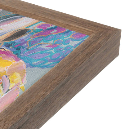 [Color:Walnut], Picture of art in a Walnut frame at an angle