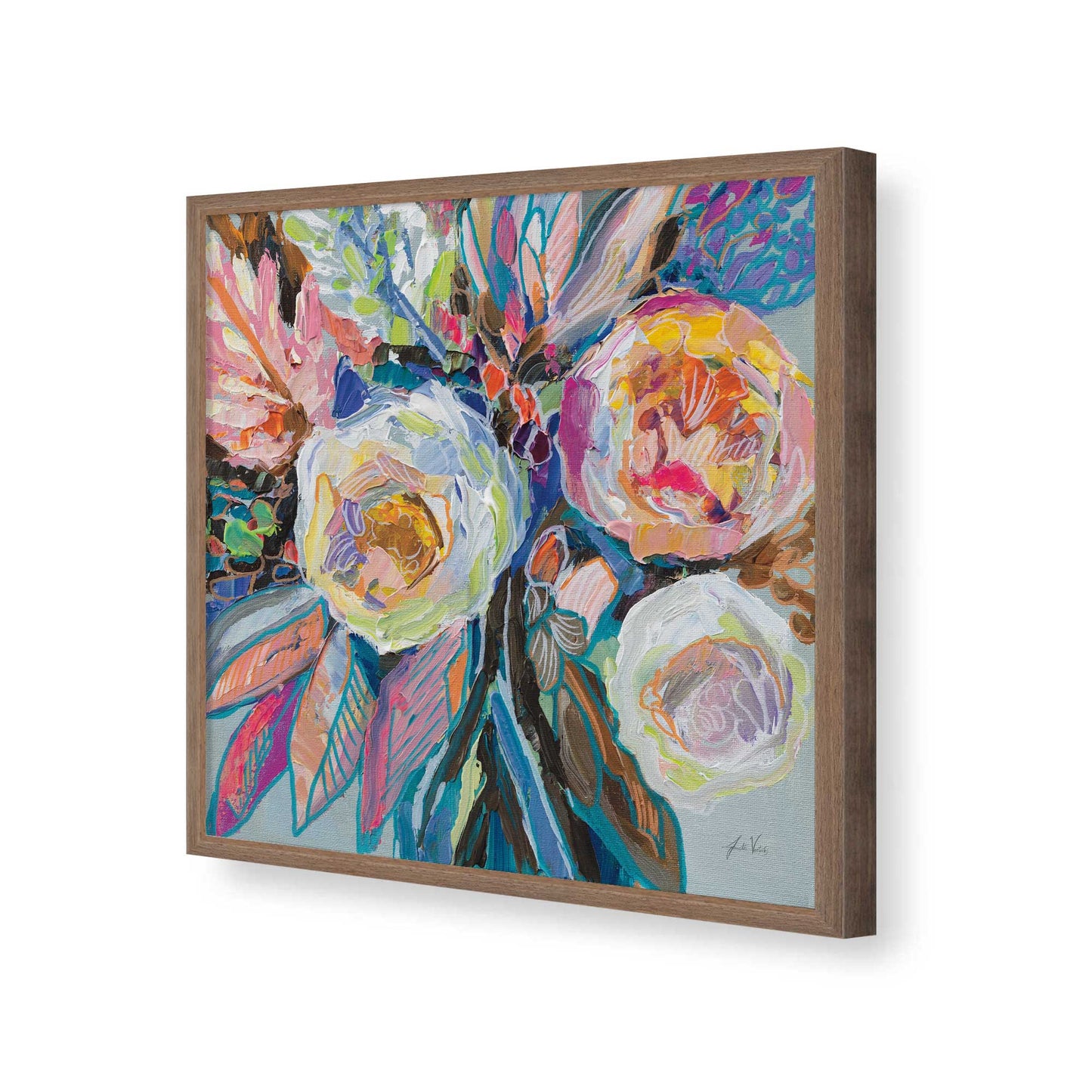 [Color:Walnut], Picture of art in a Walnut frame of the corner