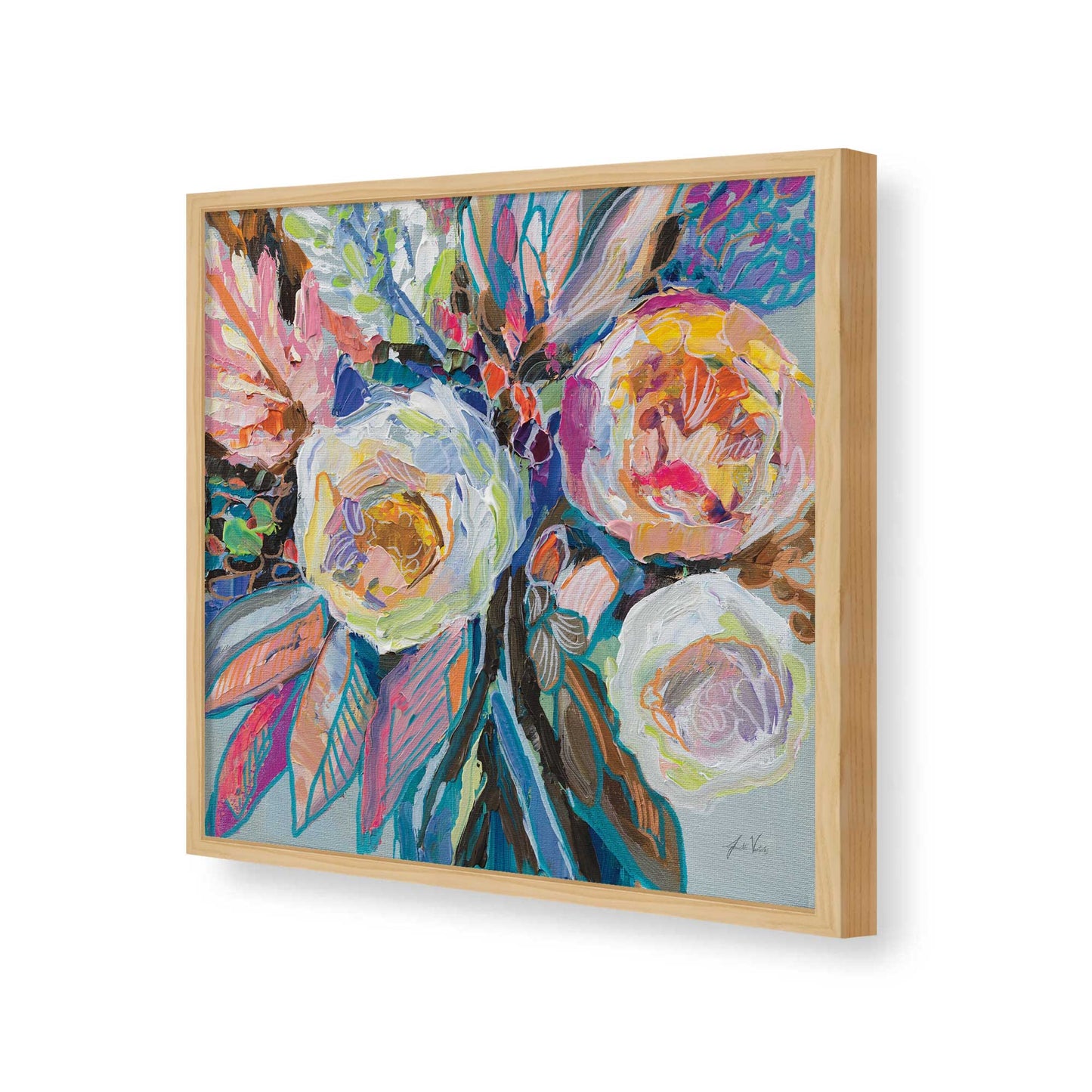[Color:American Maple], Picture of art in a American Maple frame of the corner