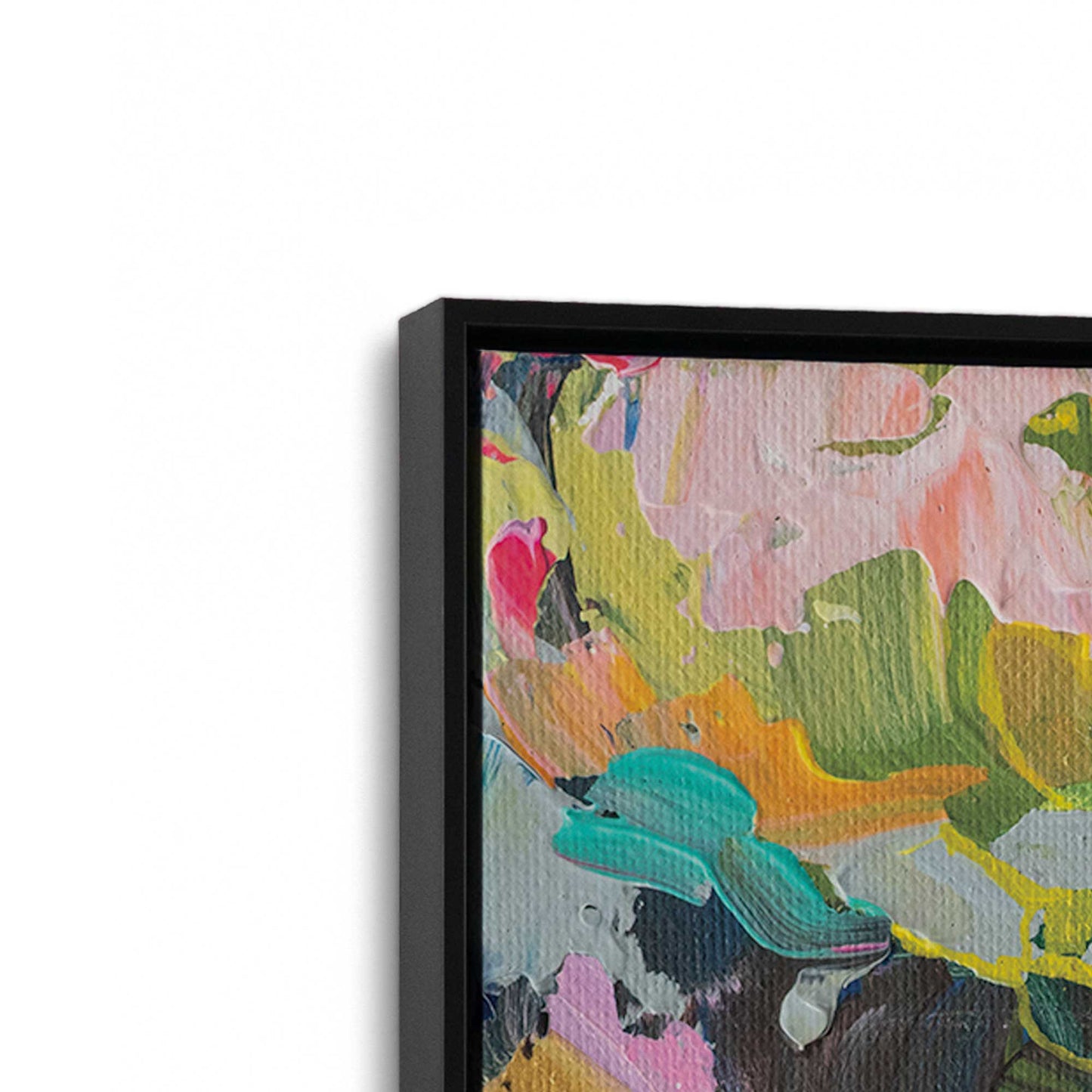 [Color:Satin Black], Picture of art in a Satin Black frame at an angle
