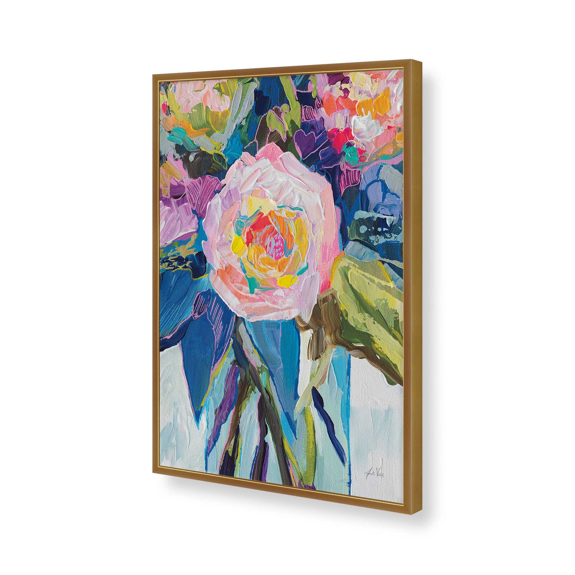 [Color:Polished Gold], Picture of art in a Polished Gold frame of the corner