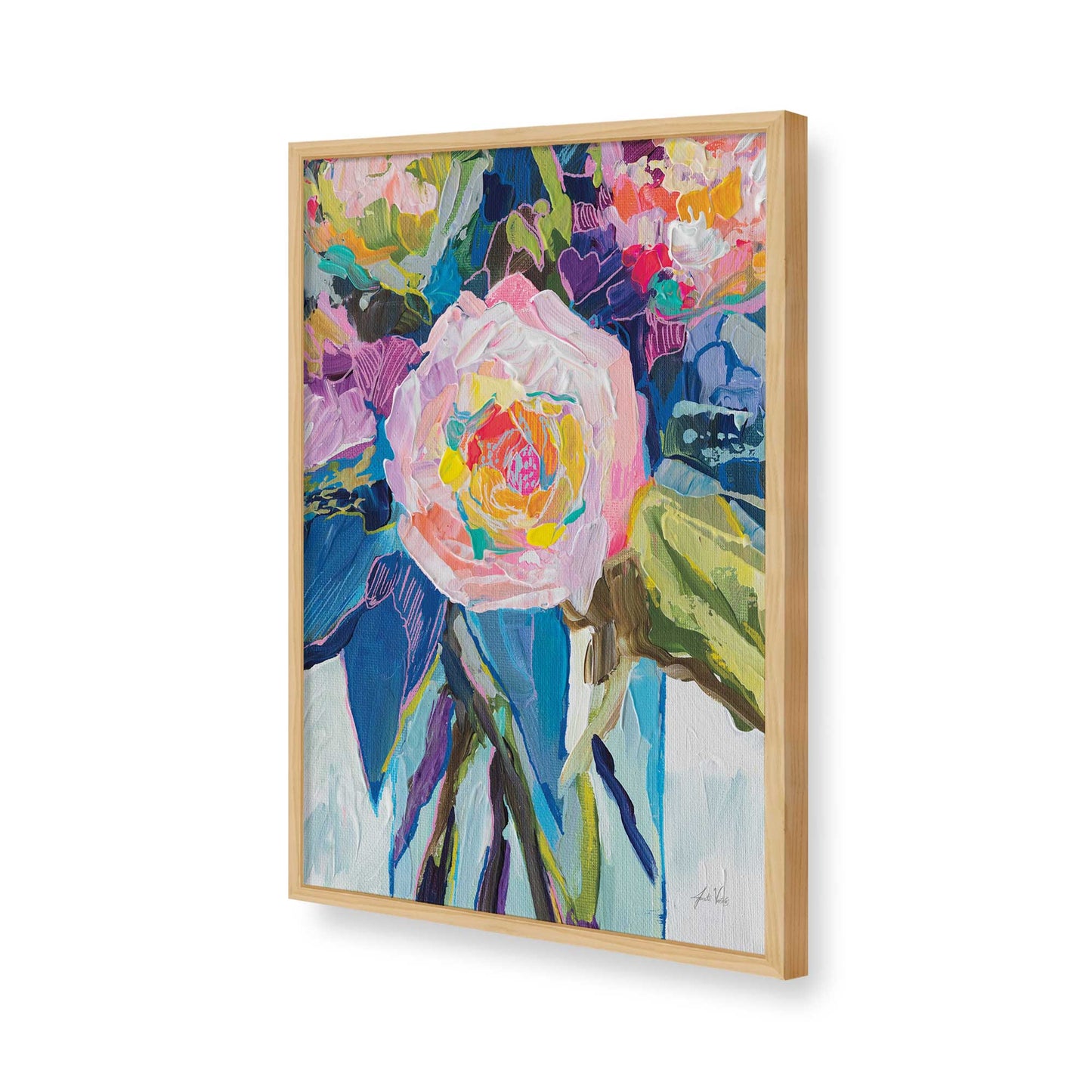 [Color:American Maple], Picture of art in a American Maple frame of the corner