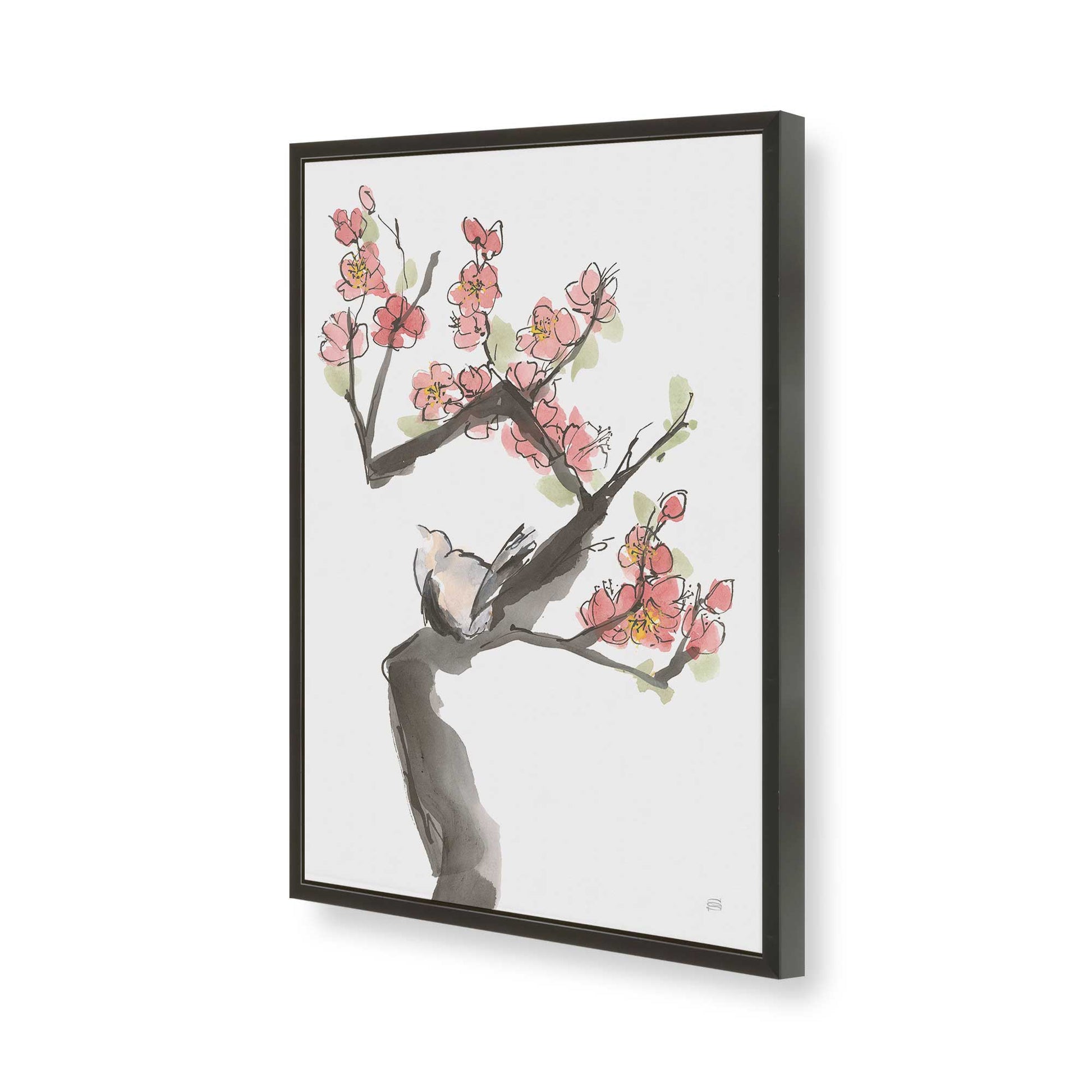 [Color:Satin Black], Picture of art in a Satin Black frame of the corner