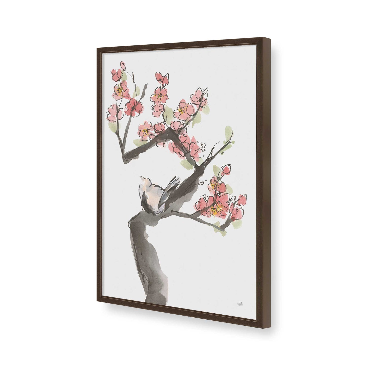 [Color:Brown], Picture of art in a Brown frame of the corner