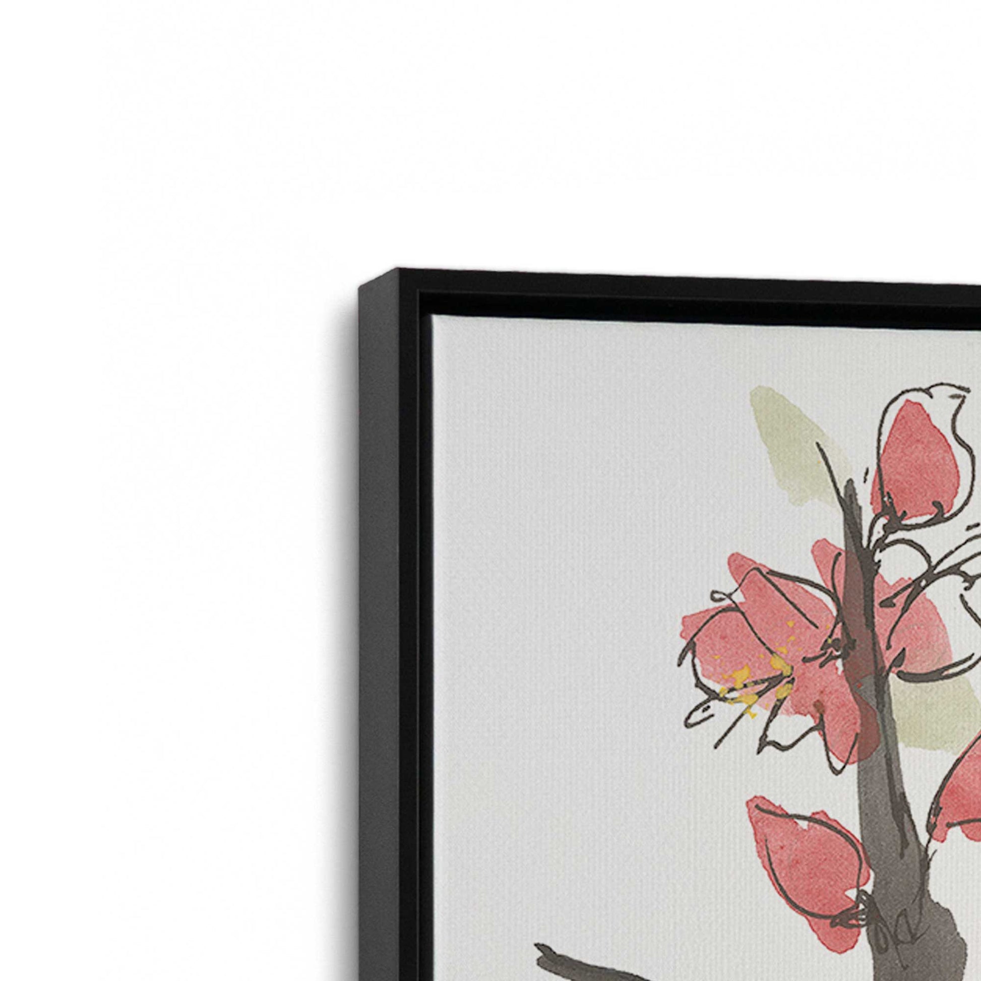 [Color:Satin Black], Picture of art in a Satin Black frame at an angle