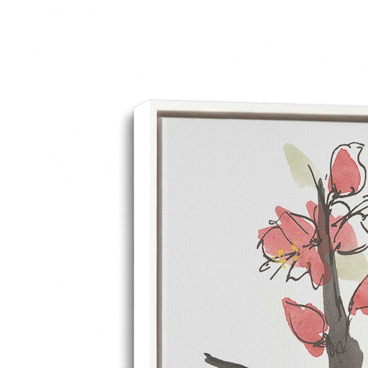 [Color:Opaque White], Picture of art in a White frame at an angle
