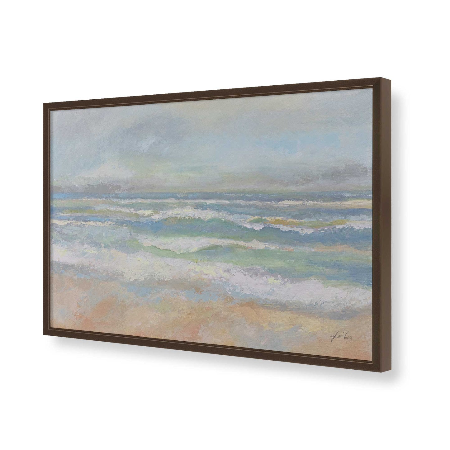 [Color:Brown], Picture of art in a Brown frame of the corner