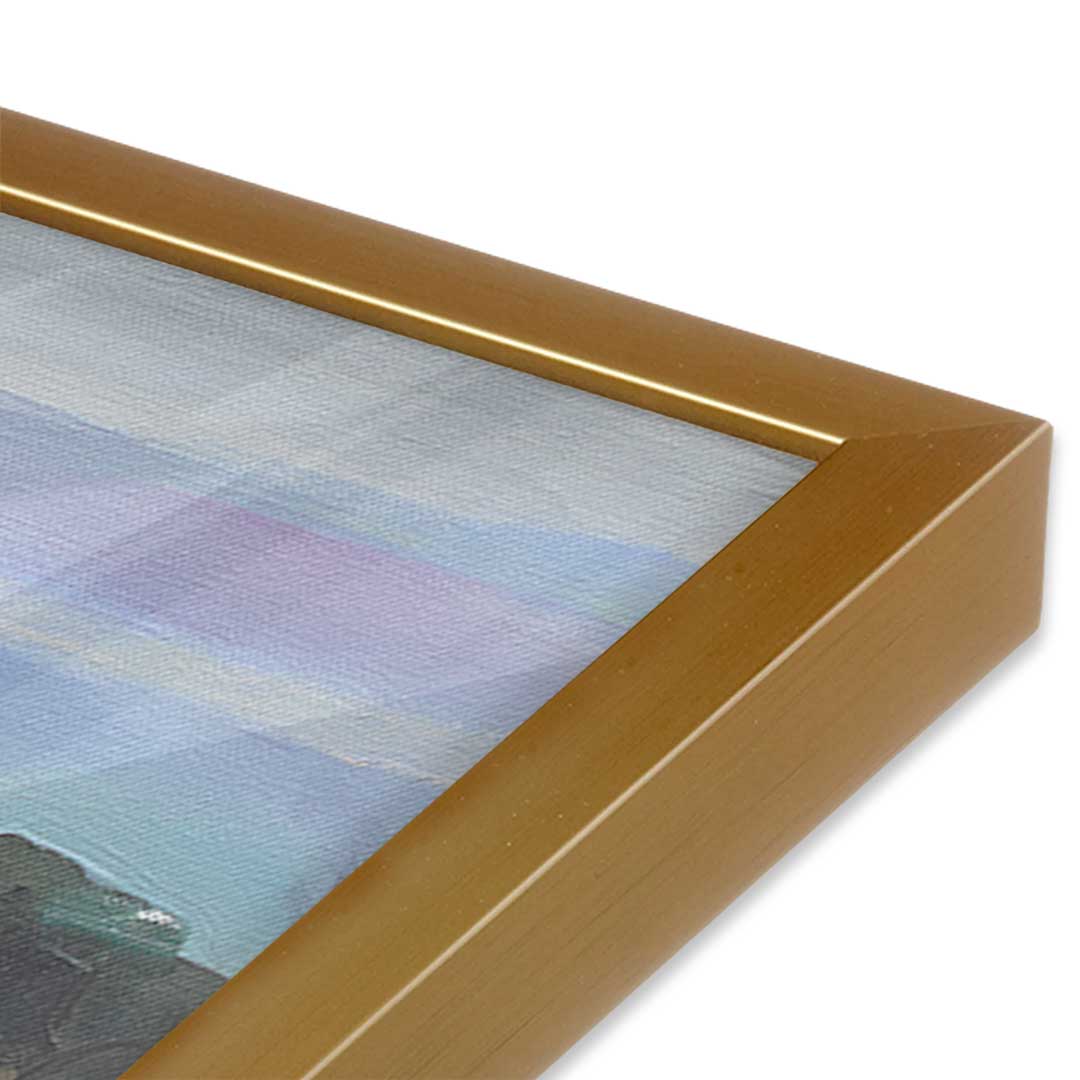[Color:Polished Gold], Picture of art in a Polished Gold frame at an angle