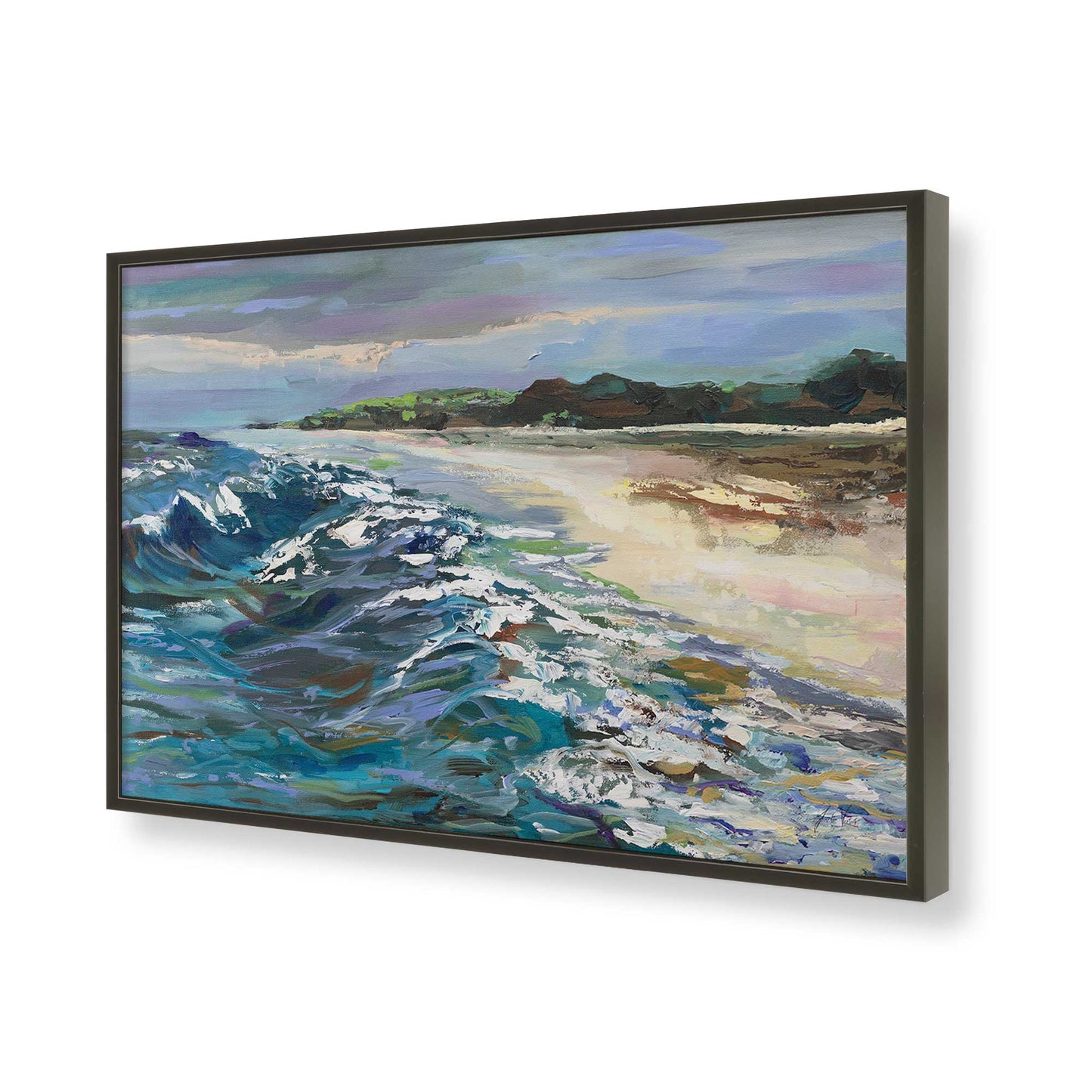 [Color:Satin Black], Picture of art in a Satin Black frame of the corner