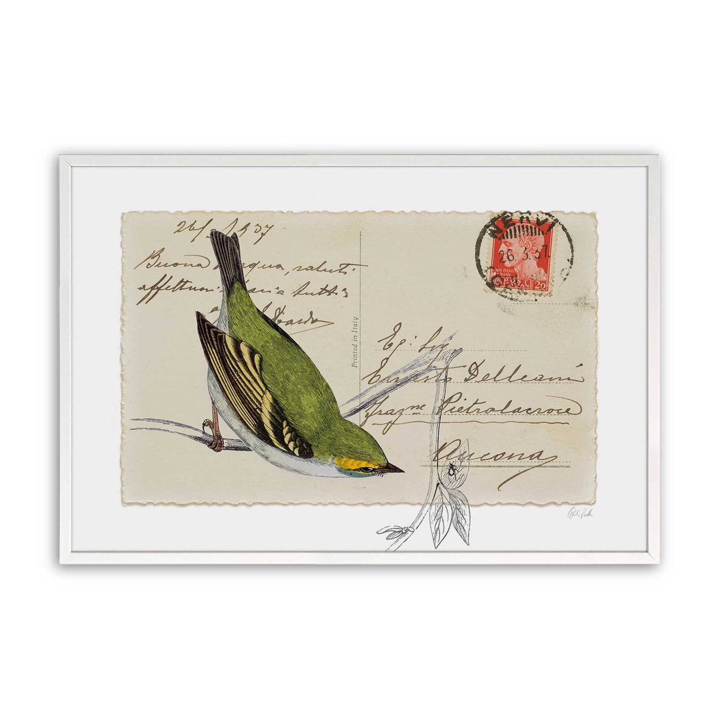 [Color:Opaque White], Picture of art in a Opaque White frame