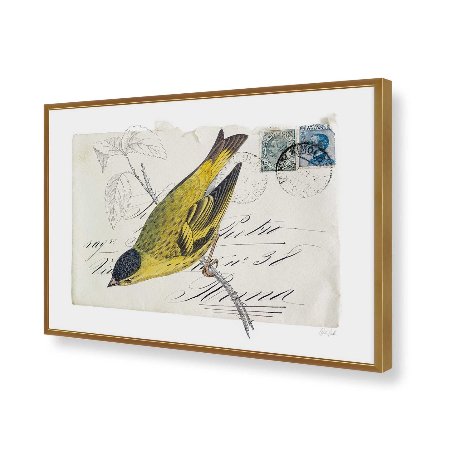 [Color:Polished Gold], Picture of art in a Polished Gold frame of the corner