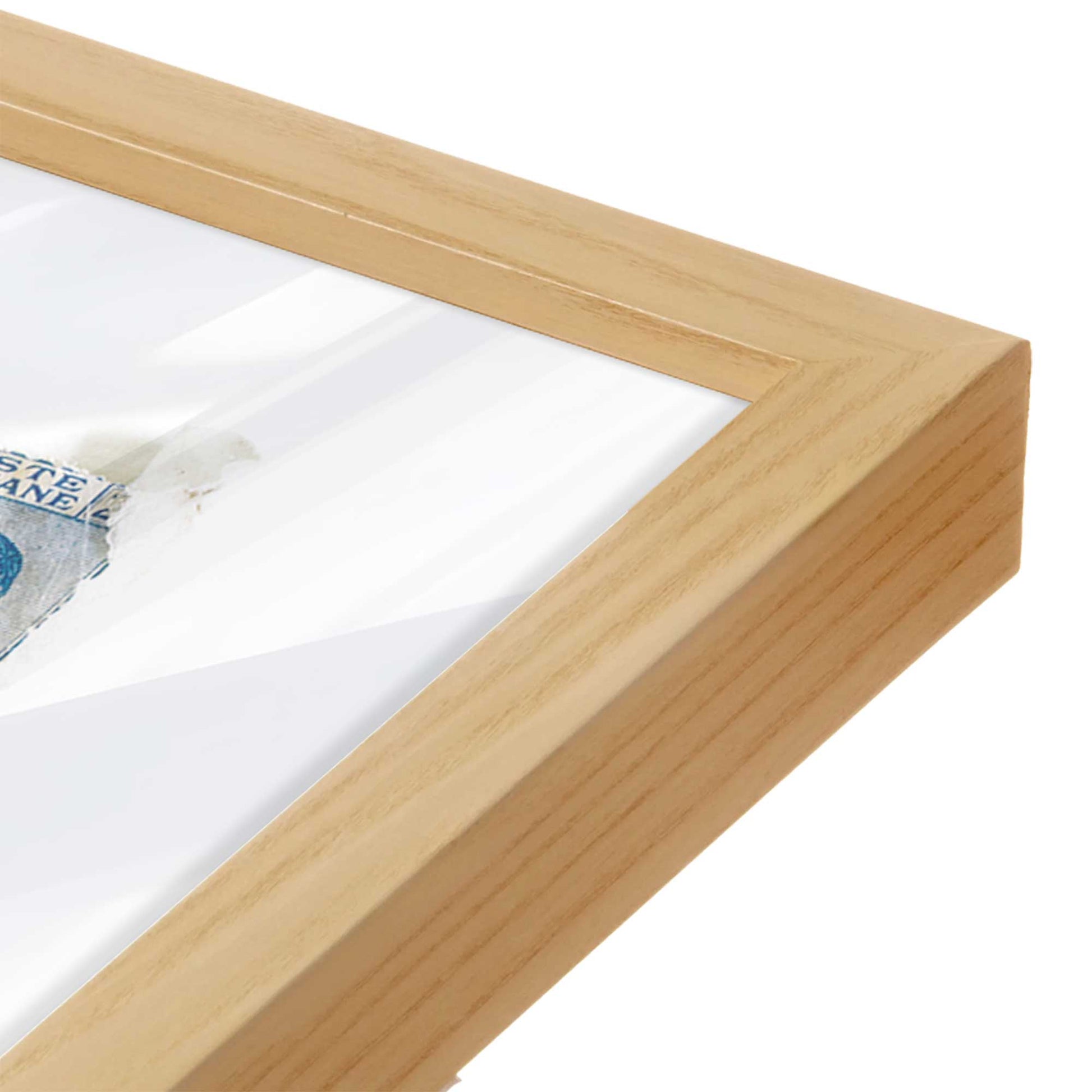 [Color:American Maple], Picture of art in a American Maple frame at an angle