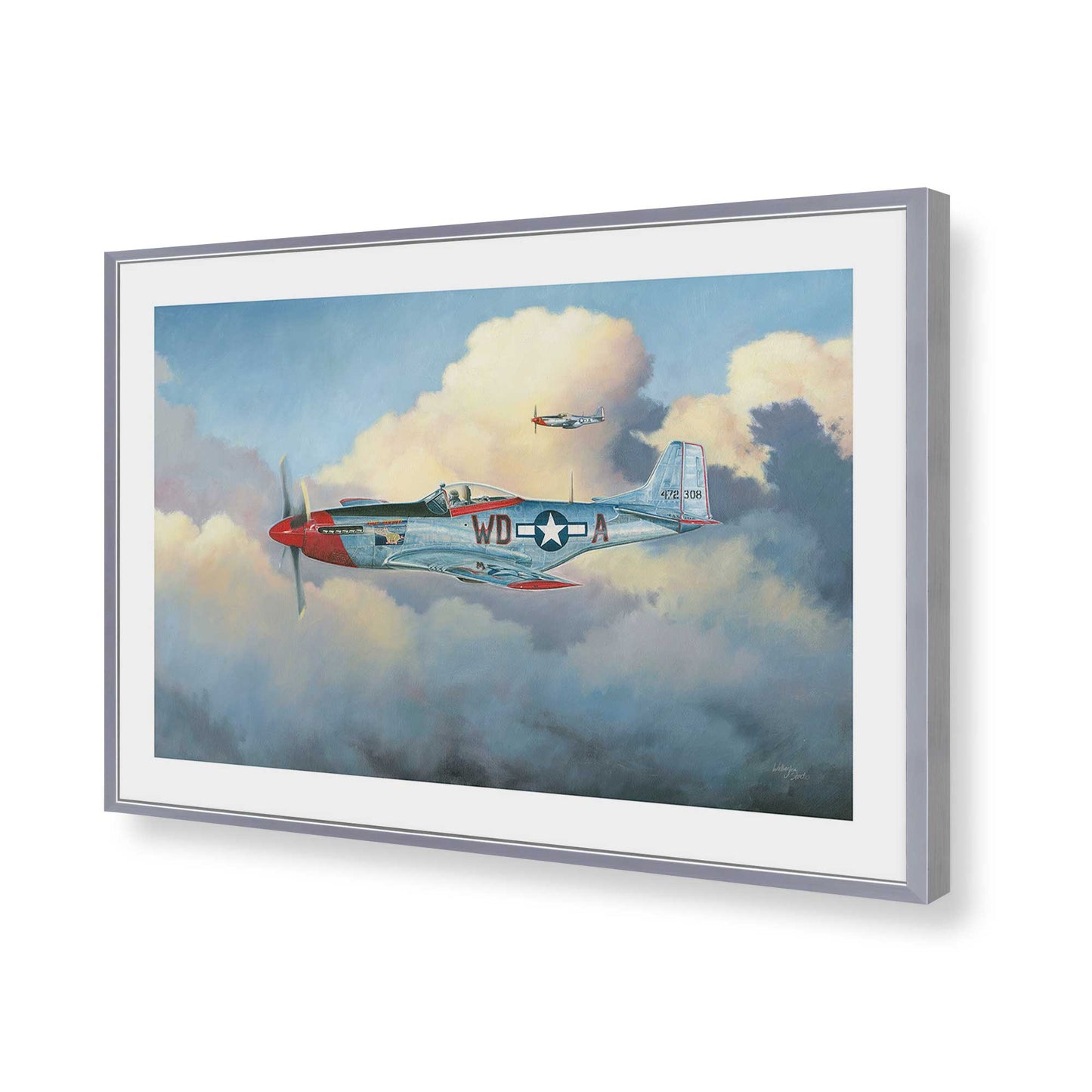 [Color:Polished Chrome], Picture of art in a Polished Chrome frame of the corner