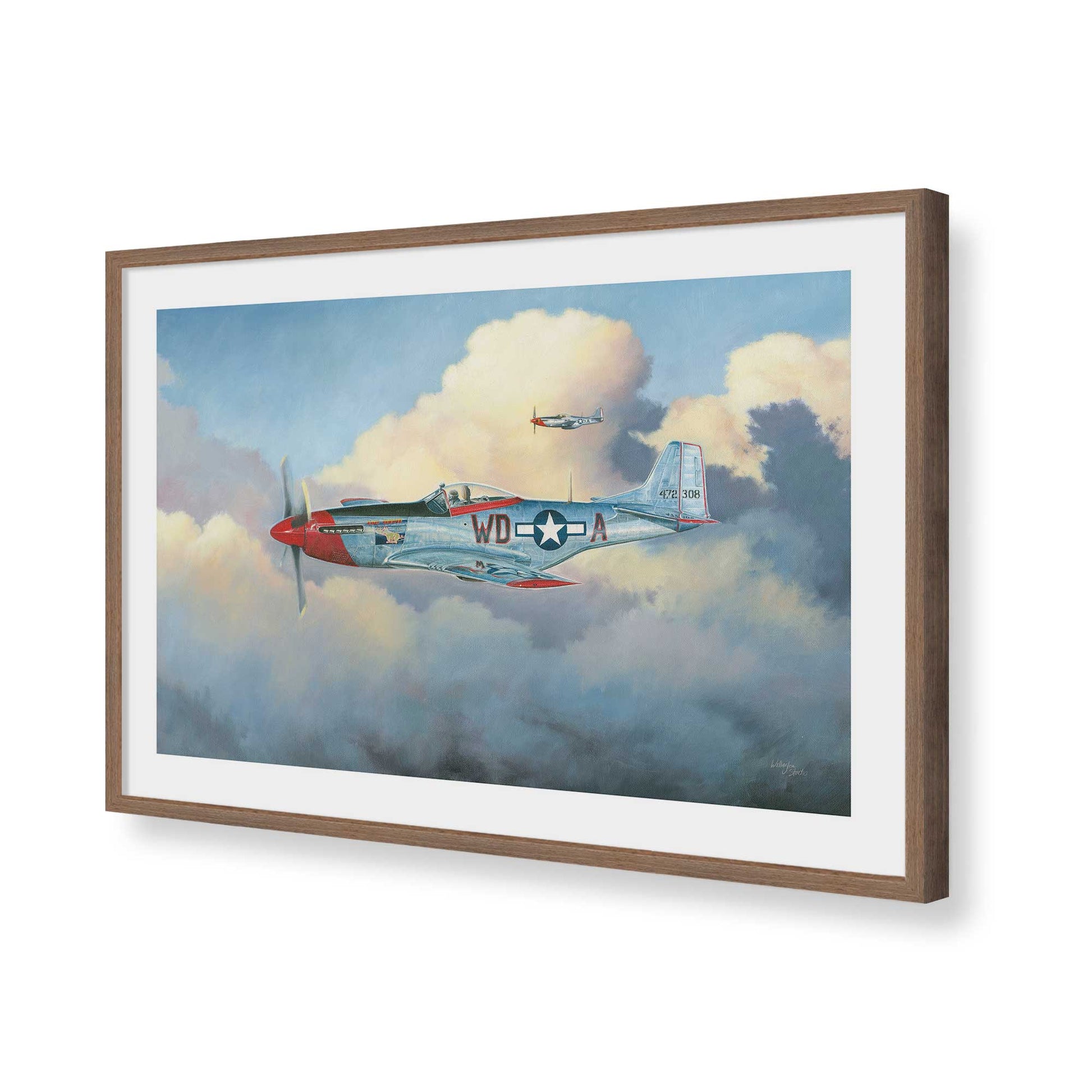 [Color:Walnut], Picture of art in a Walnut frame of the corner