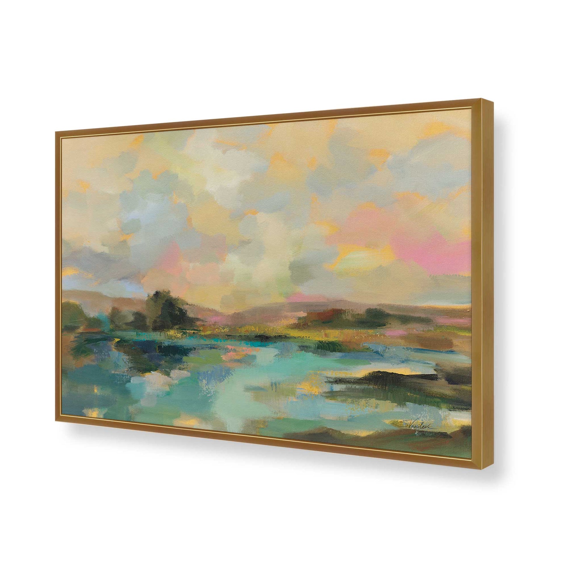 [Color:Polished Gold], Picture of art in a Polished Gold frame of the corner