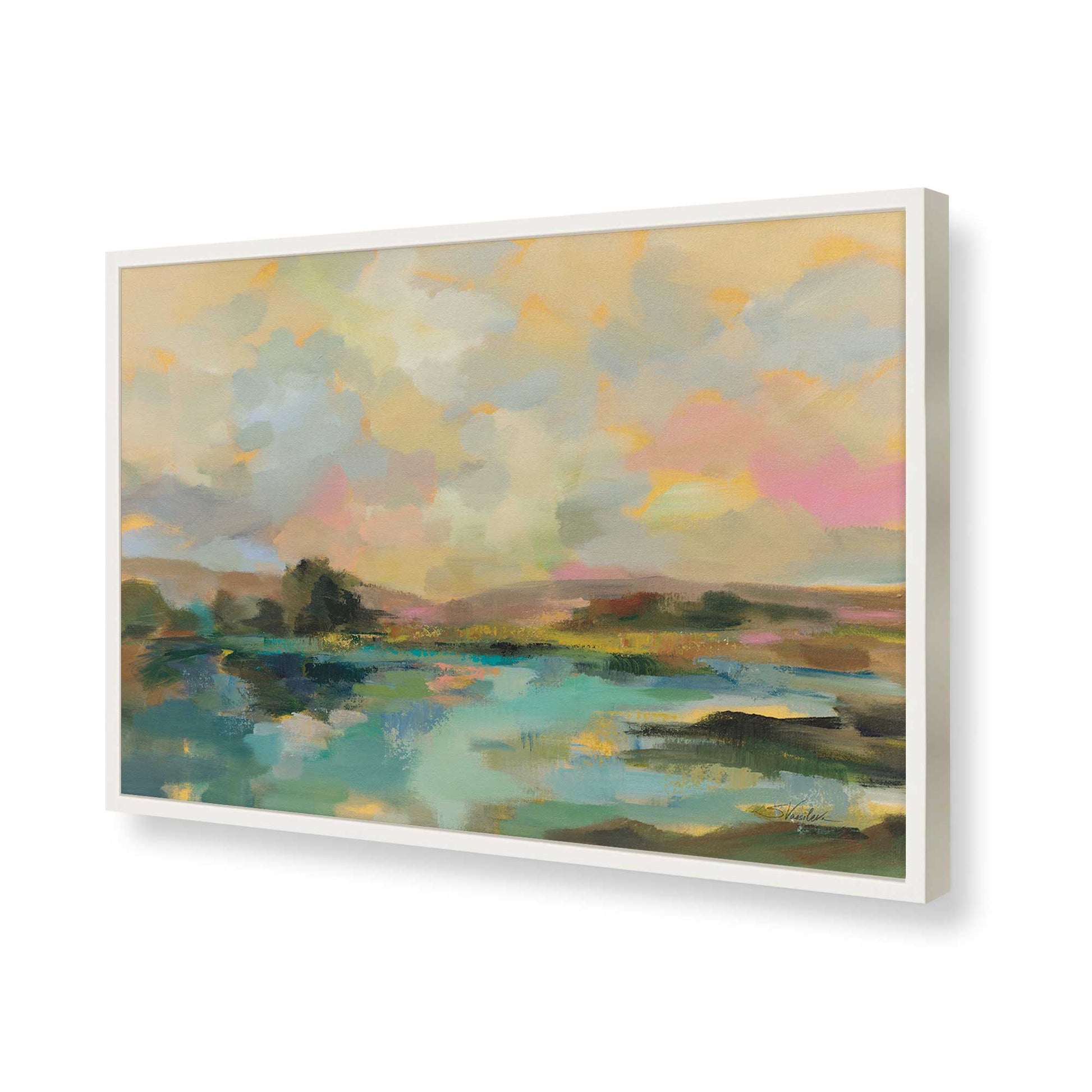 [Color:Opaque White], Picture of art in a Opaque White frame of the corner