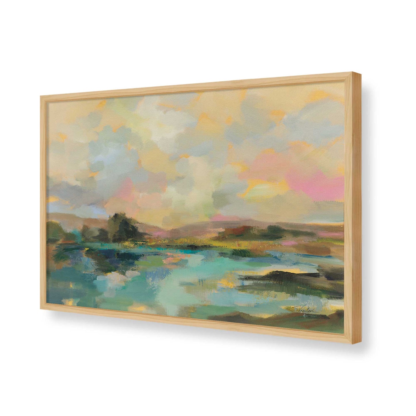 [Color:American Maple], Picture of art in a American Maple frame of the corner