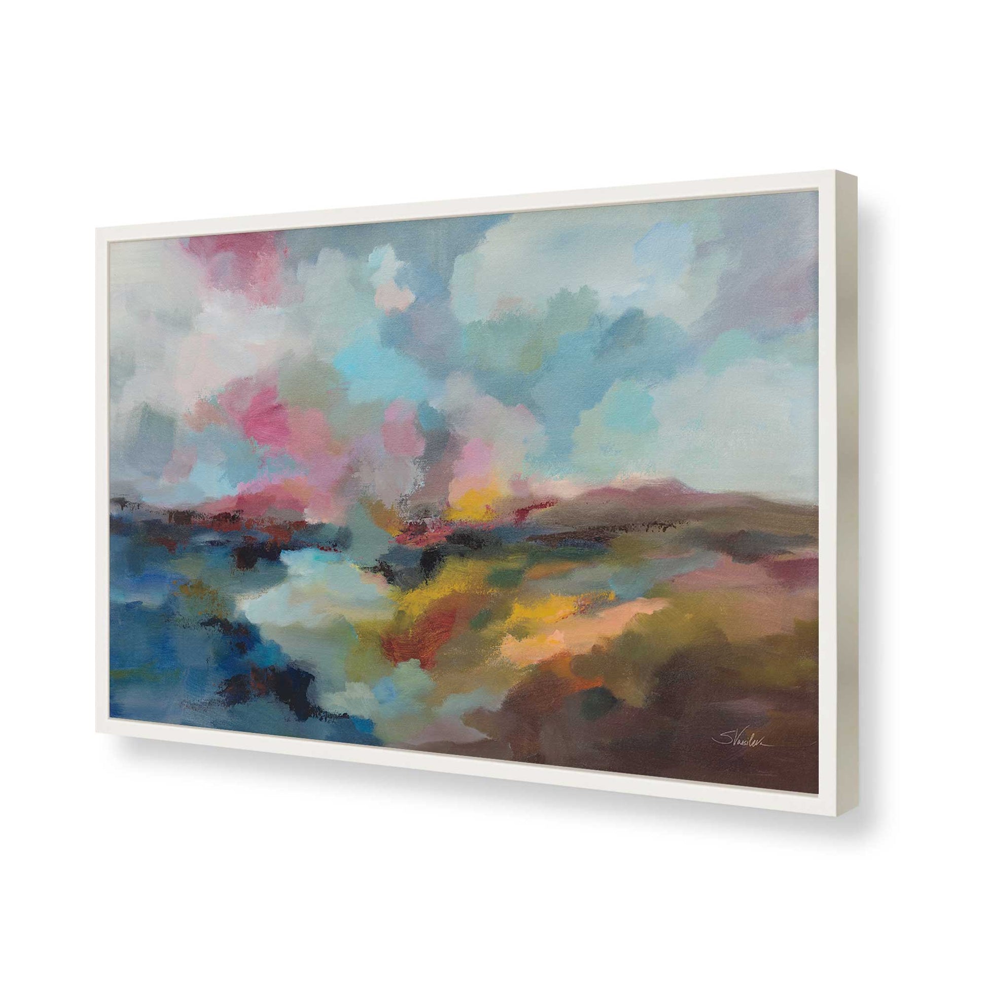 [Color:Opaque White], Picture of art in a Opaque White frame of the corner