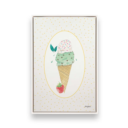 [Color:Opaque White], Picture of art in a White frame