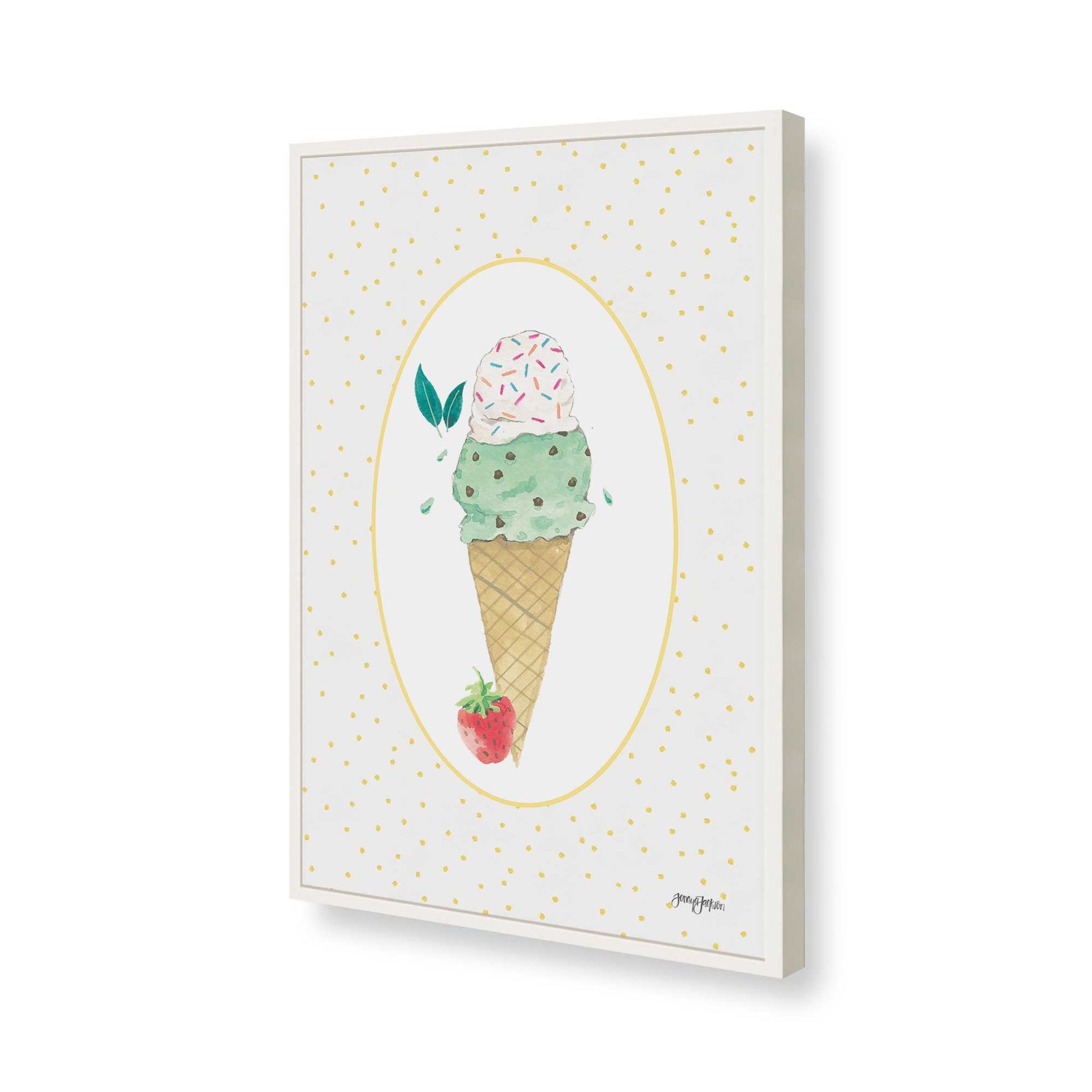 [Color:Opaque White], Picture of art in a Opaque White frame of the corner