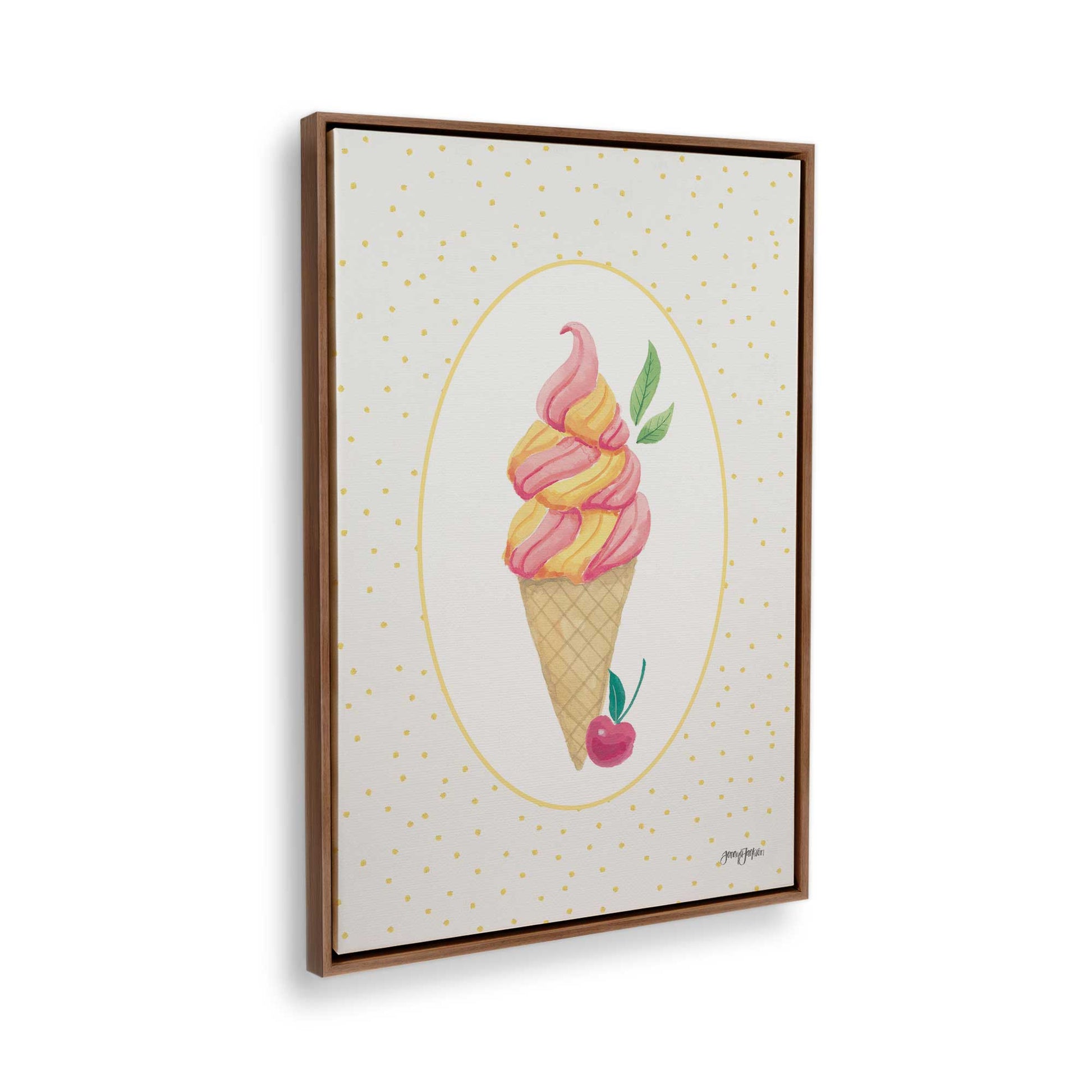 [Color:Walnut], Picture of the corner of the art