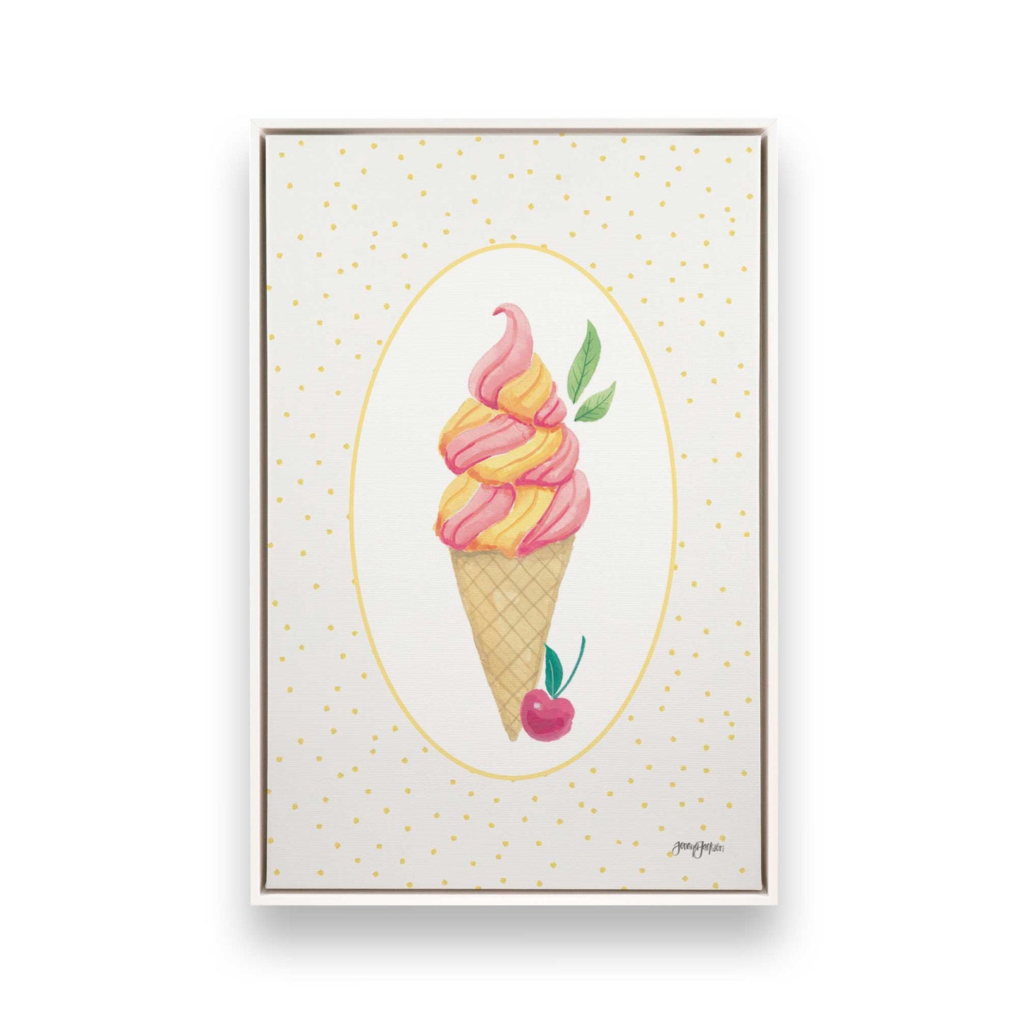 [Color:Opaque White], Picture of art in a White frame