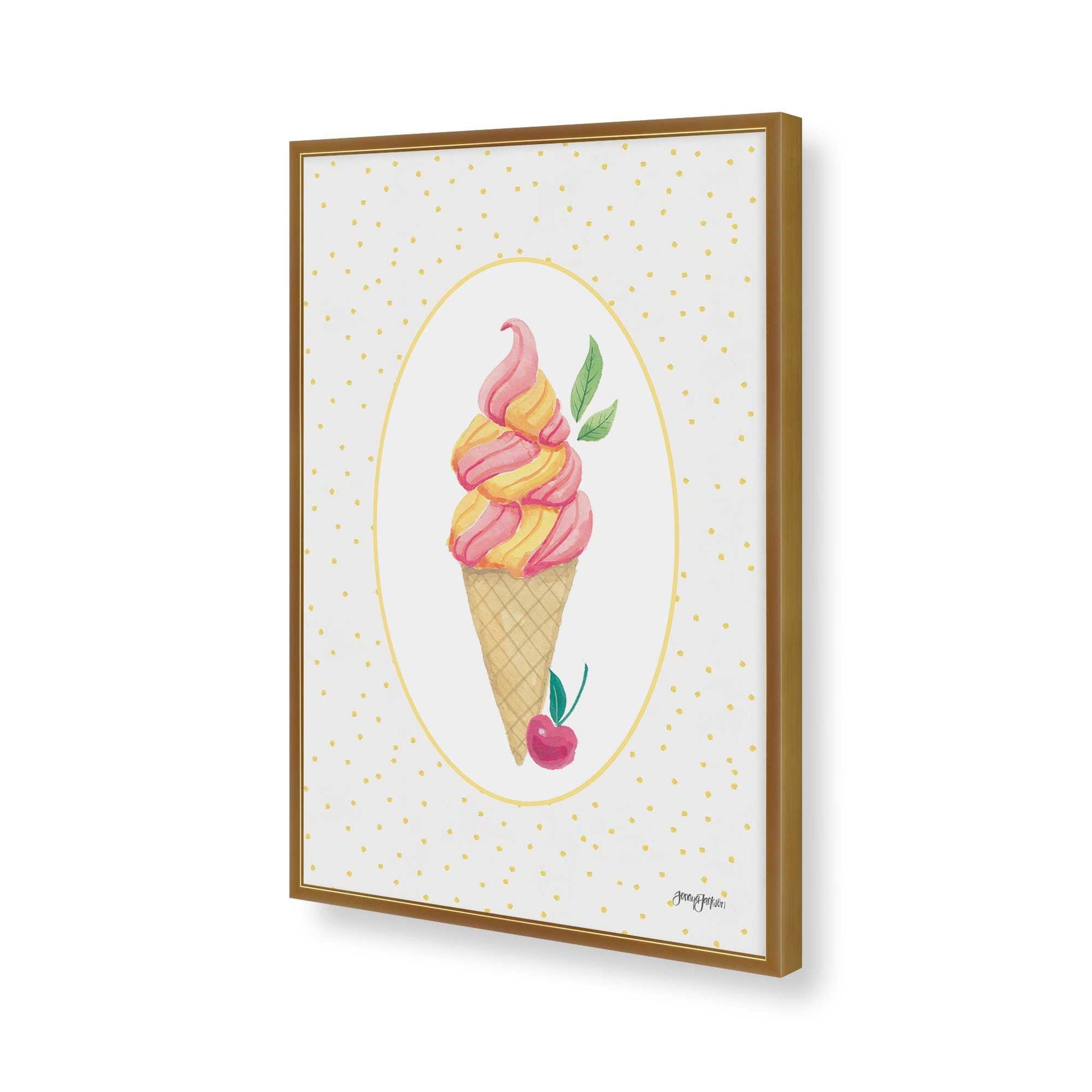 [Color:Polished Gold], Picture of art in a Polished Gold frame of the corner