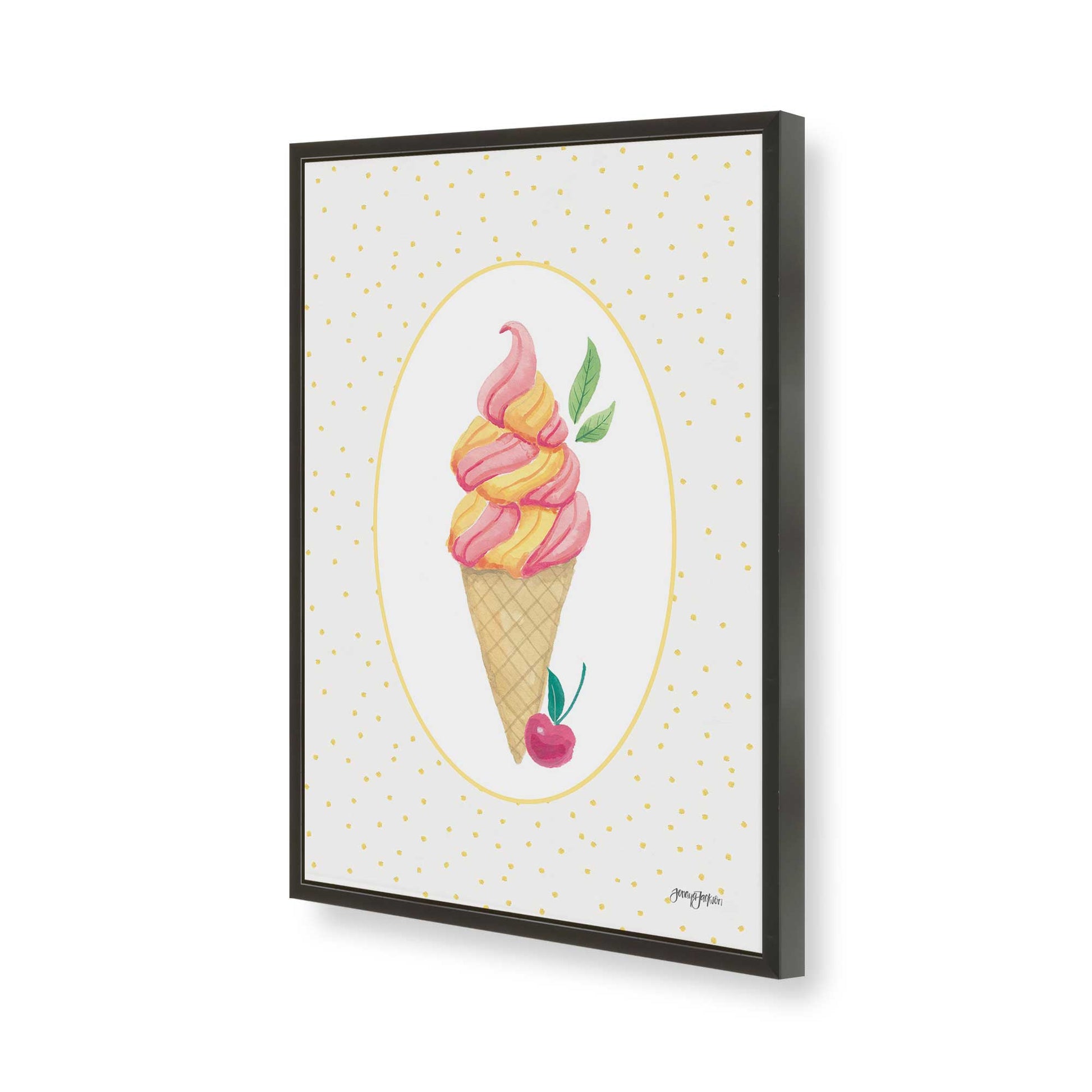 [Color:Satin Black], Picture of art in a Satin Black frame of the corner