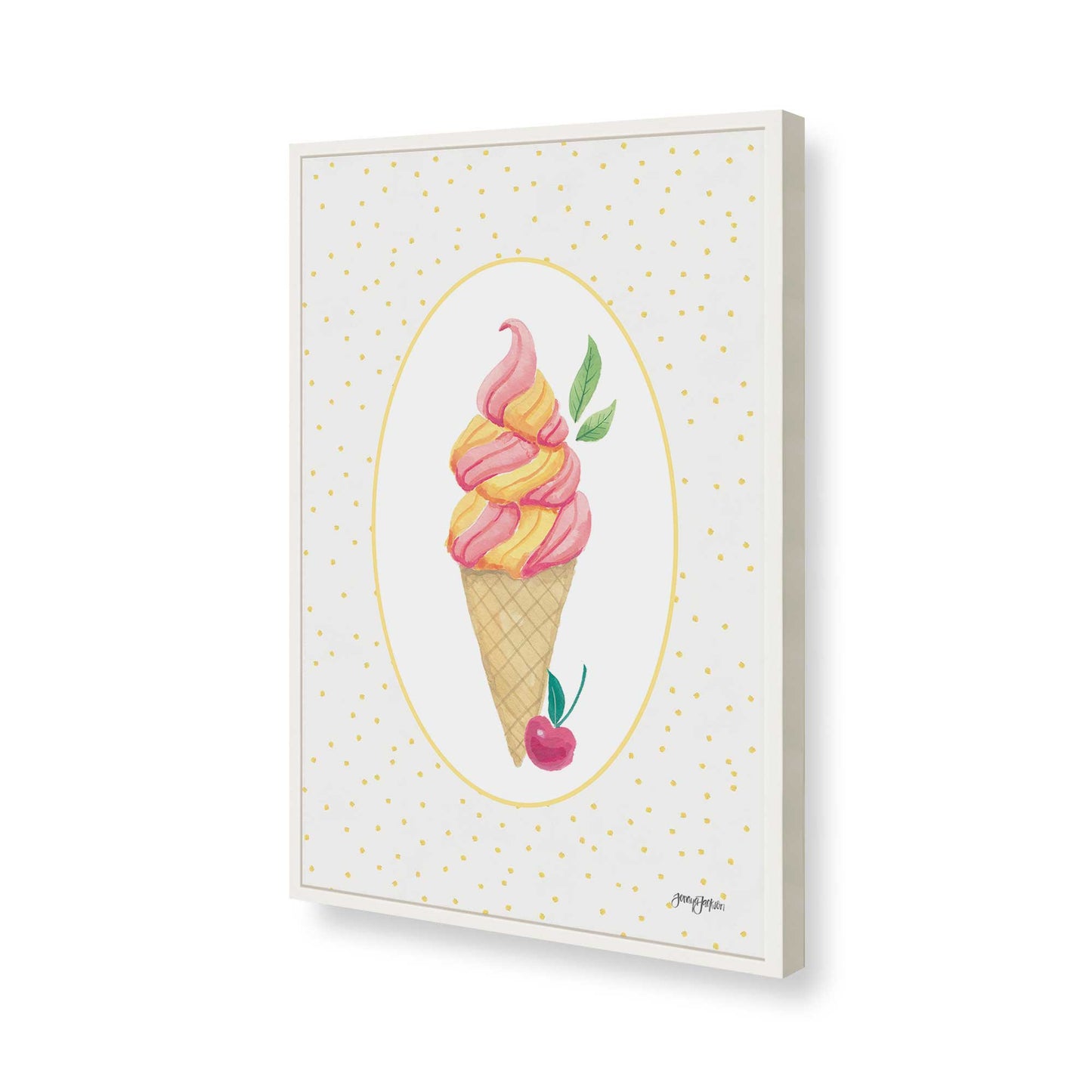 [Color:Opaque White], Picture of art in a Opaque White frame of the corner