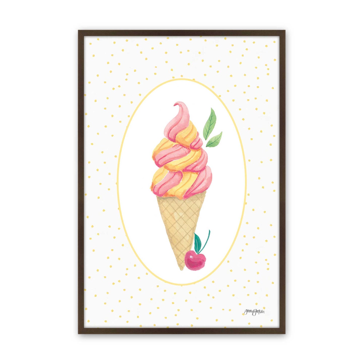 [Color:Brown], Picture of art in a Brown frame