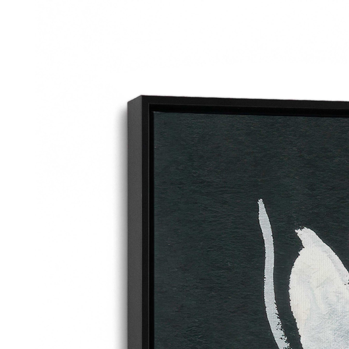 [Color:Satin Black], Picture of art in a Satin Black frame at an angle