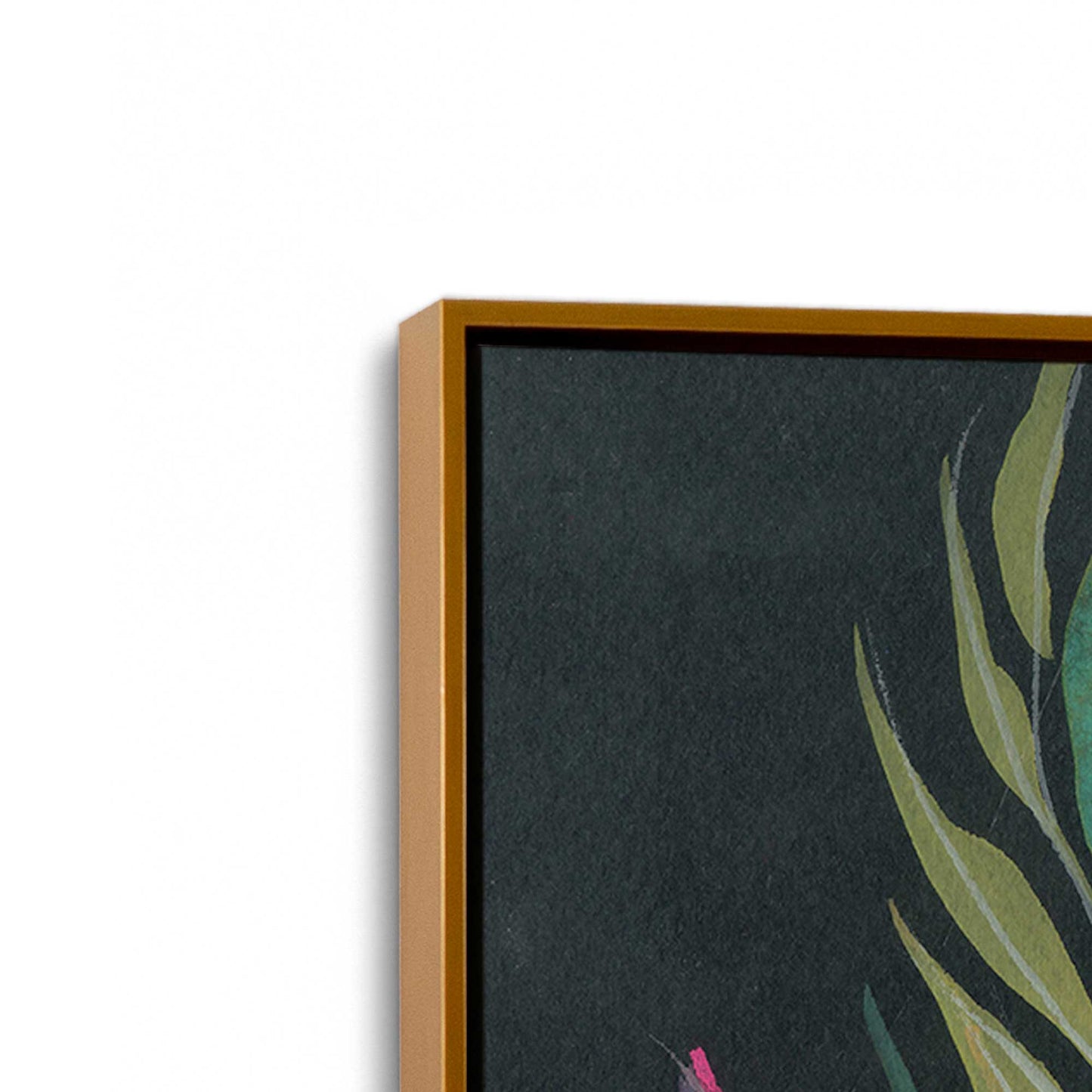 [Color:Polished Gold], Picture of art in a Polished Gold frame at an angle
