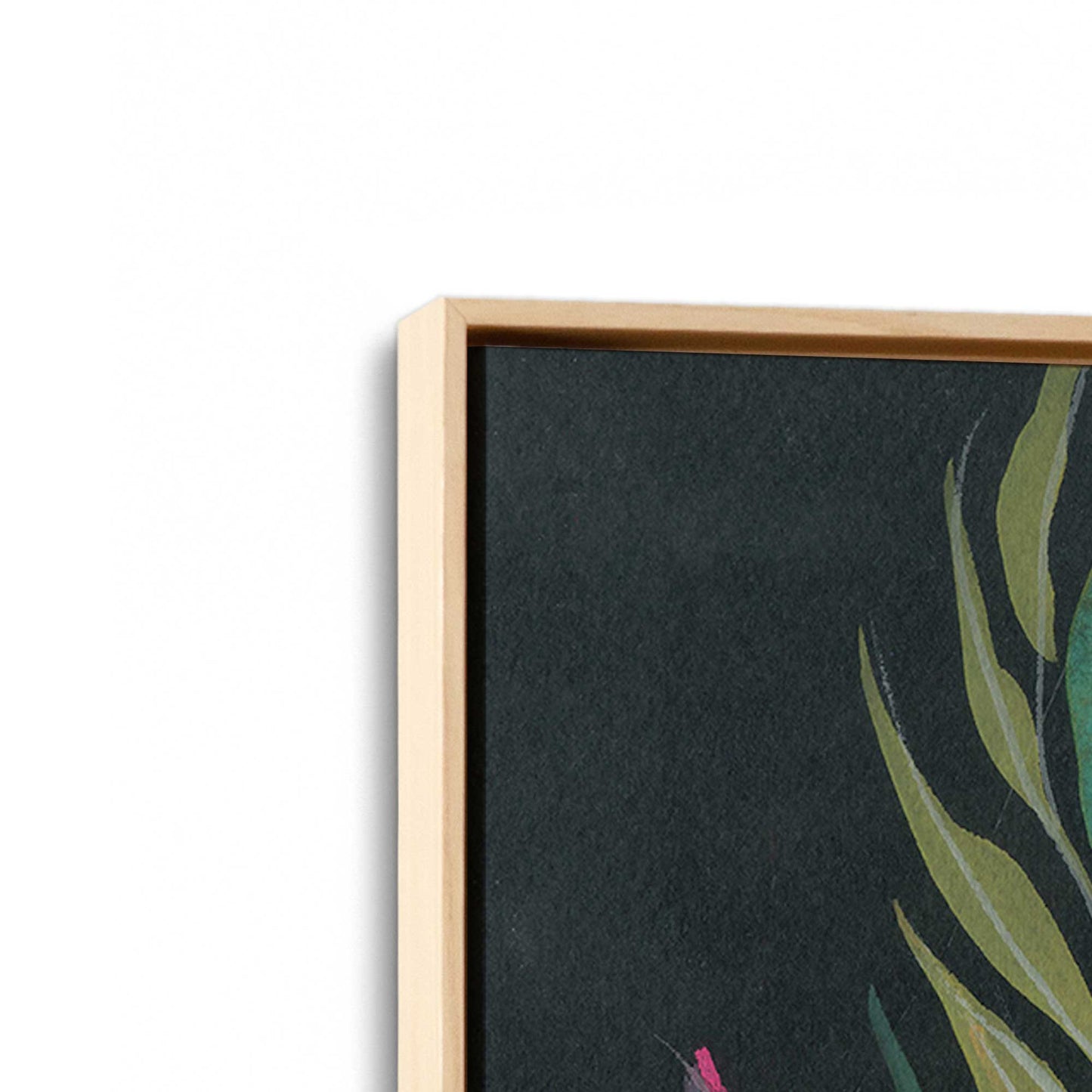 [Color:American Maple], Picture of art in a American Maple frame at an angle