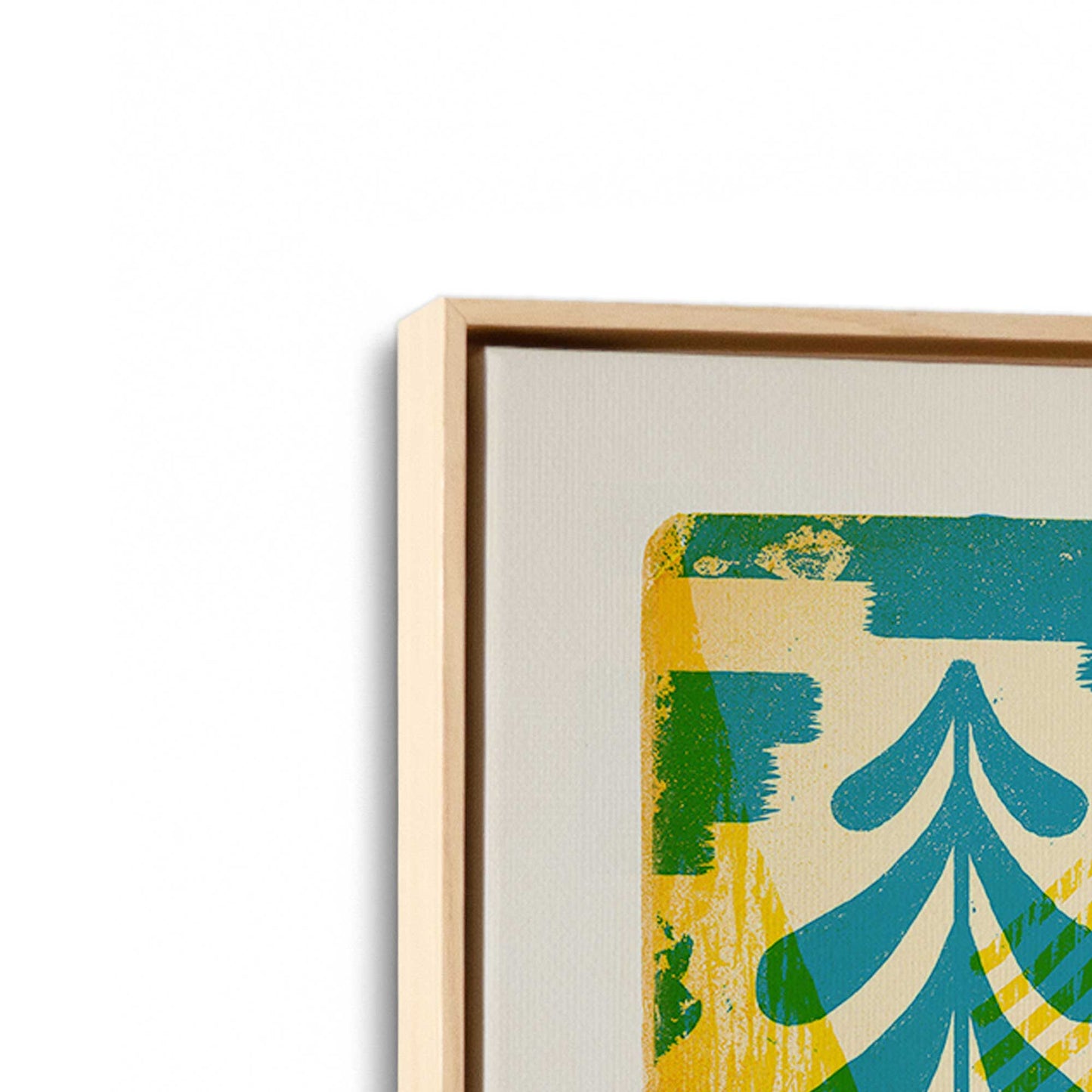[Color:American Maple], Picture of art in a American Maple frame at an angle