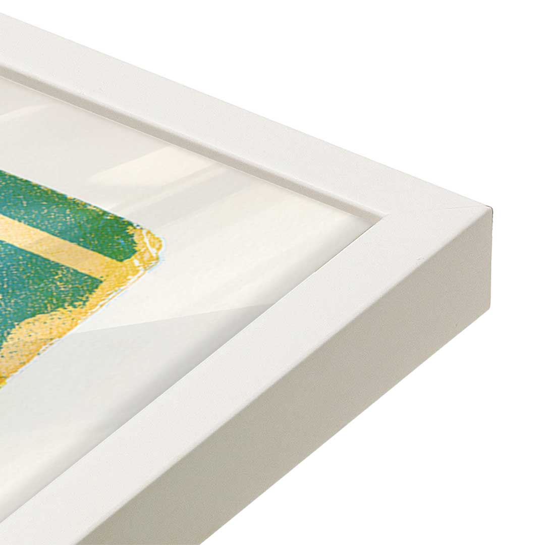 [Color:Opaque White], Picture of art in a Opaque White frame at an angle