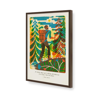 [Color:Brown], Picture of art in a Brown frame of the corner